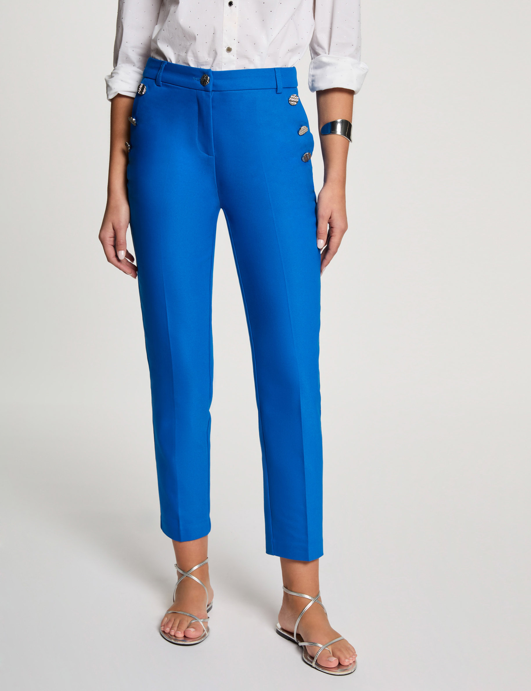 pantalon cigarette azul electrico mujer Pantalón cigarette azul eléctrico mujer