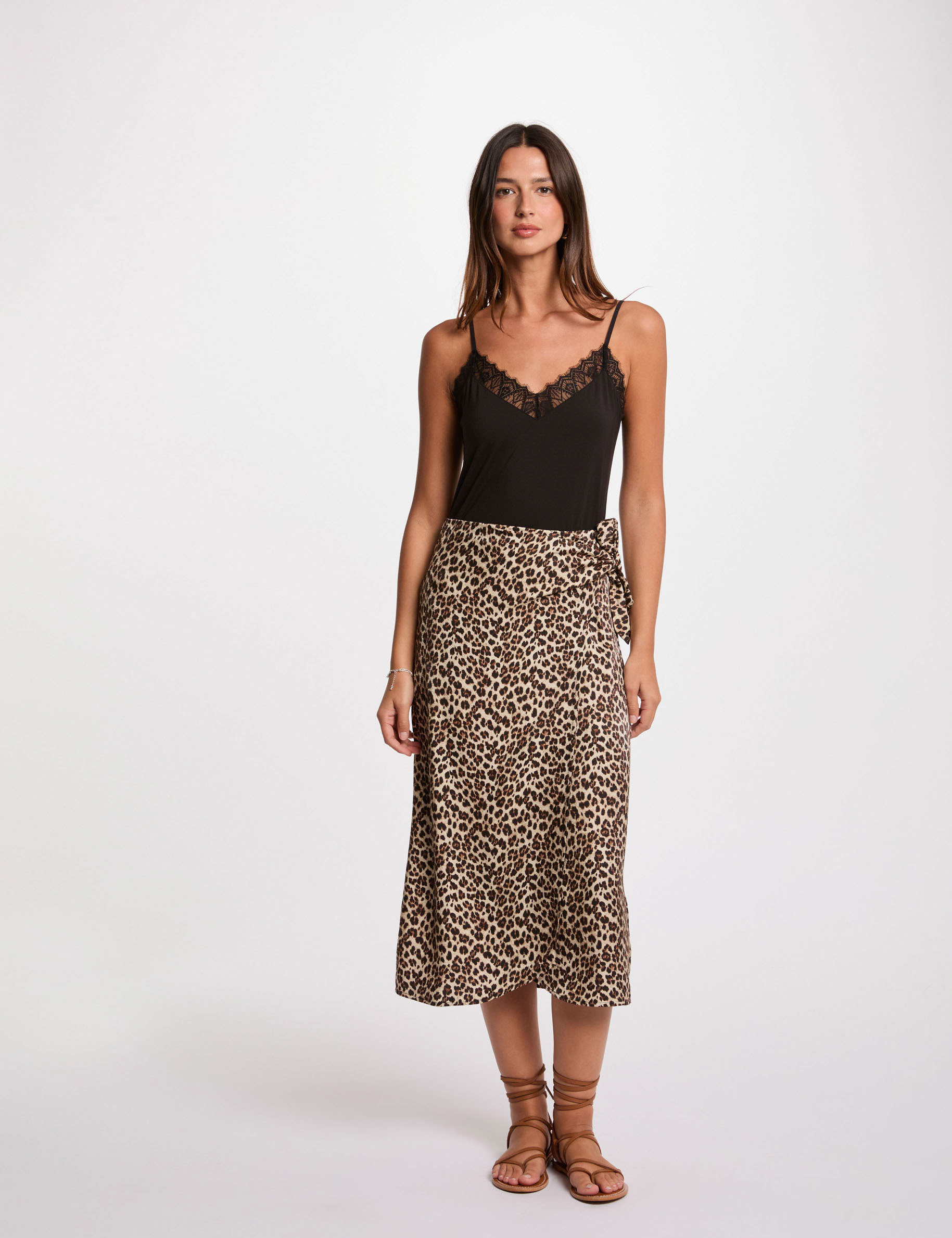 falda midi estampada multicolor mujer Falda midi estampada multicolor mujer