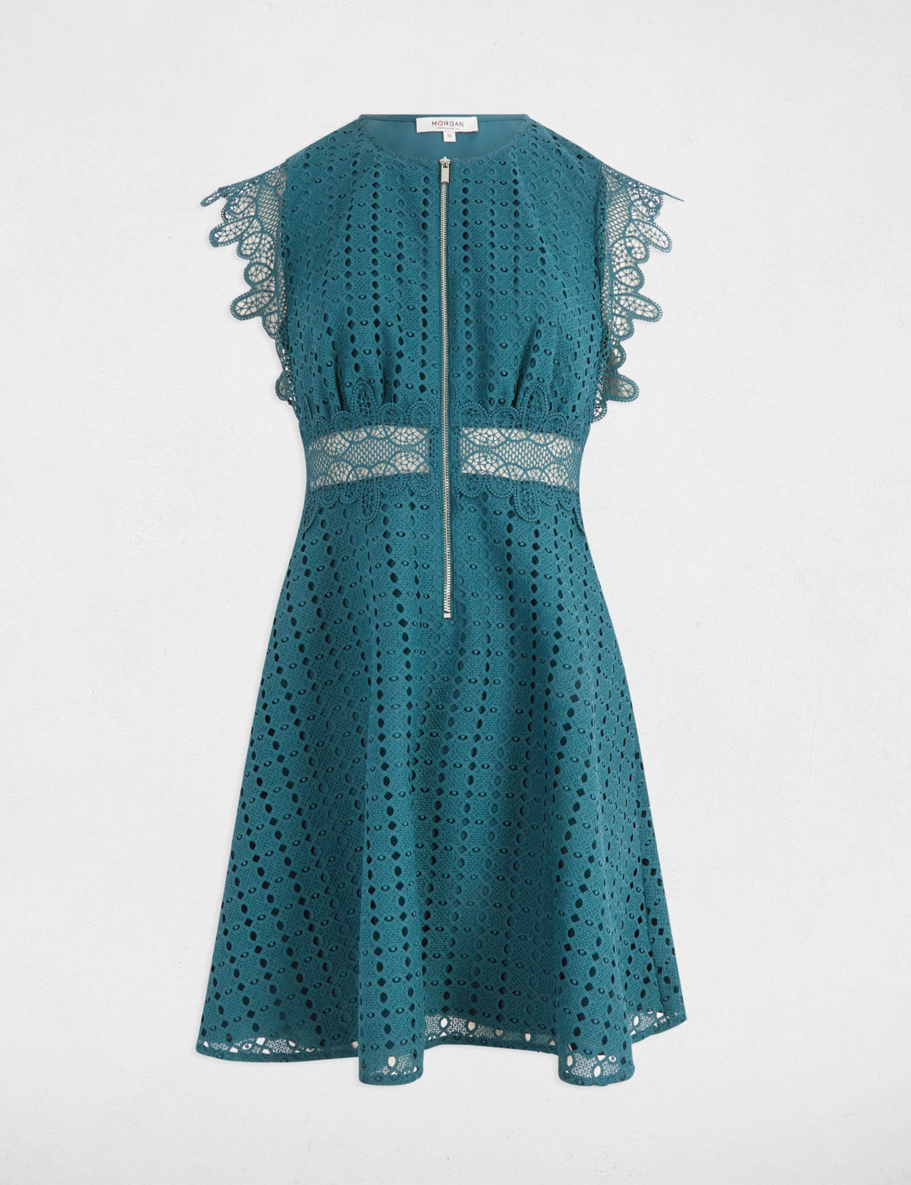 vestido corto acampanado azul petroleo mujer Vestido corto acampanado azul petróleo mujer