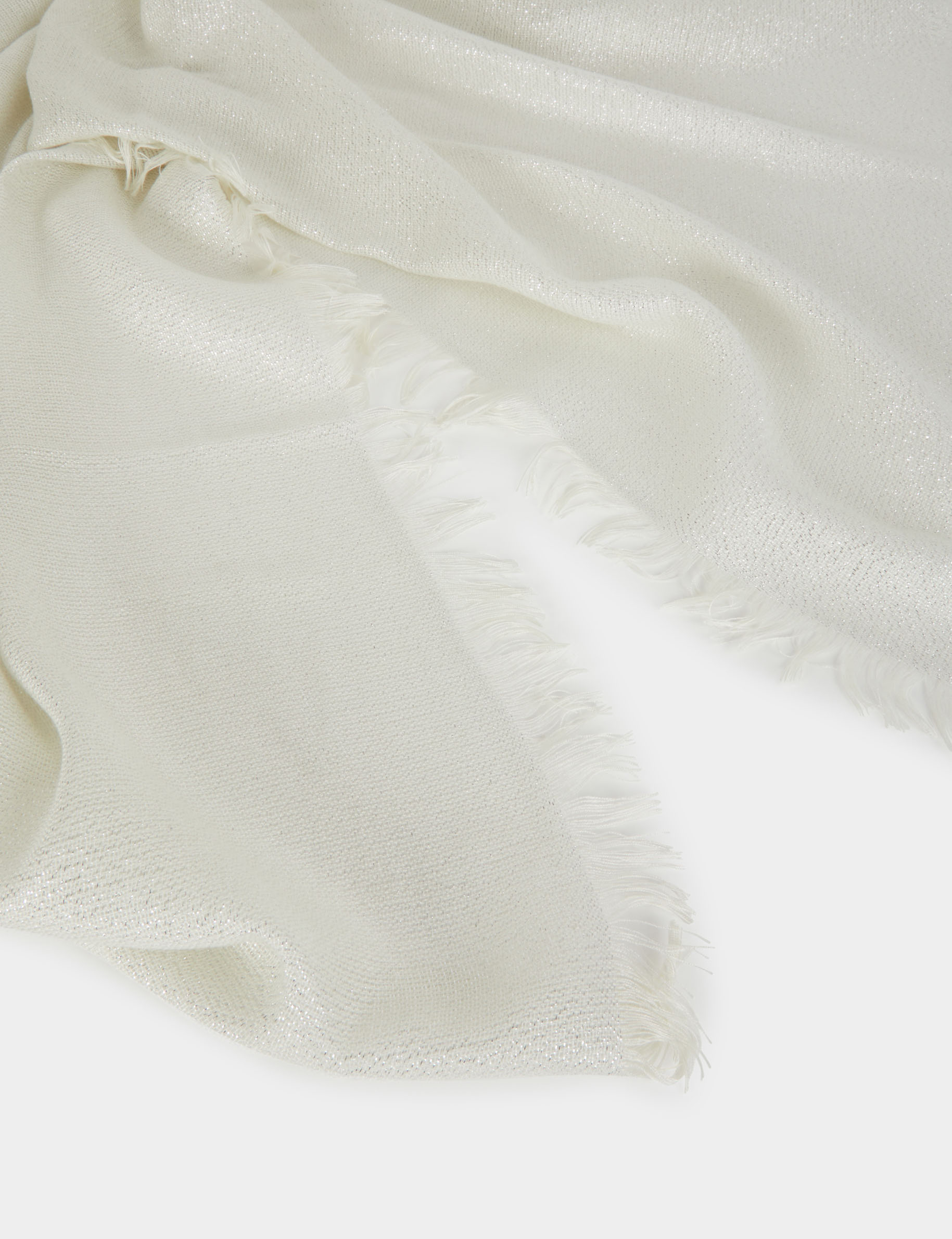 Pa&ntilde;uelo con hilos met&aacute;licos marfil mujer