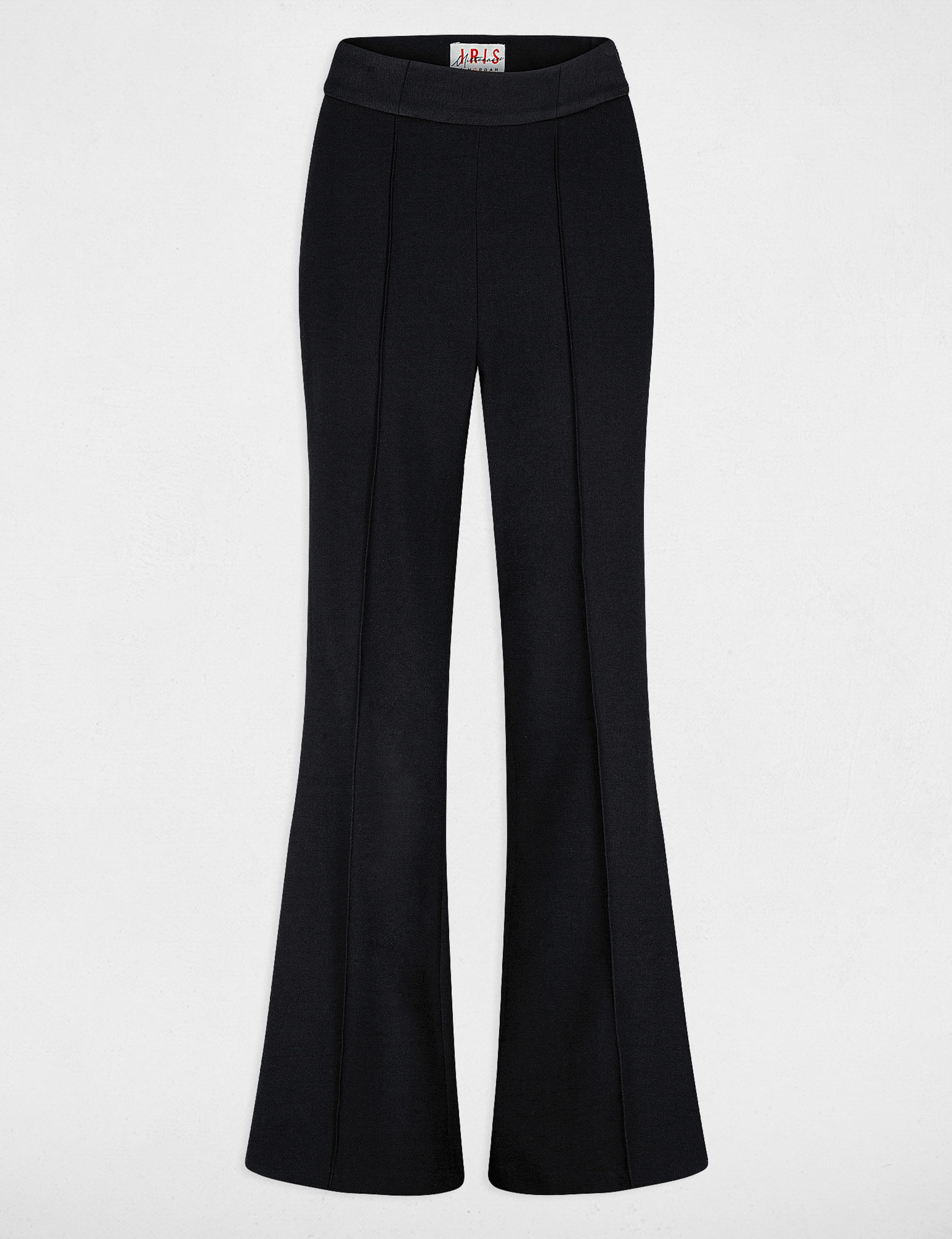Pantal¿n de esmoquin flare con pinzas negro mujer