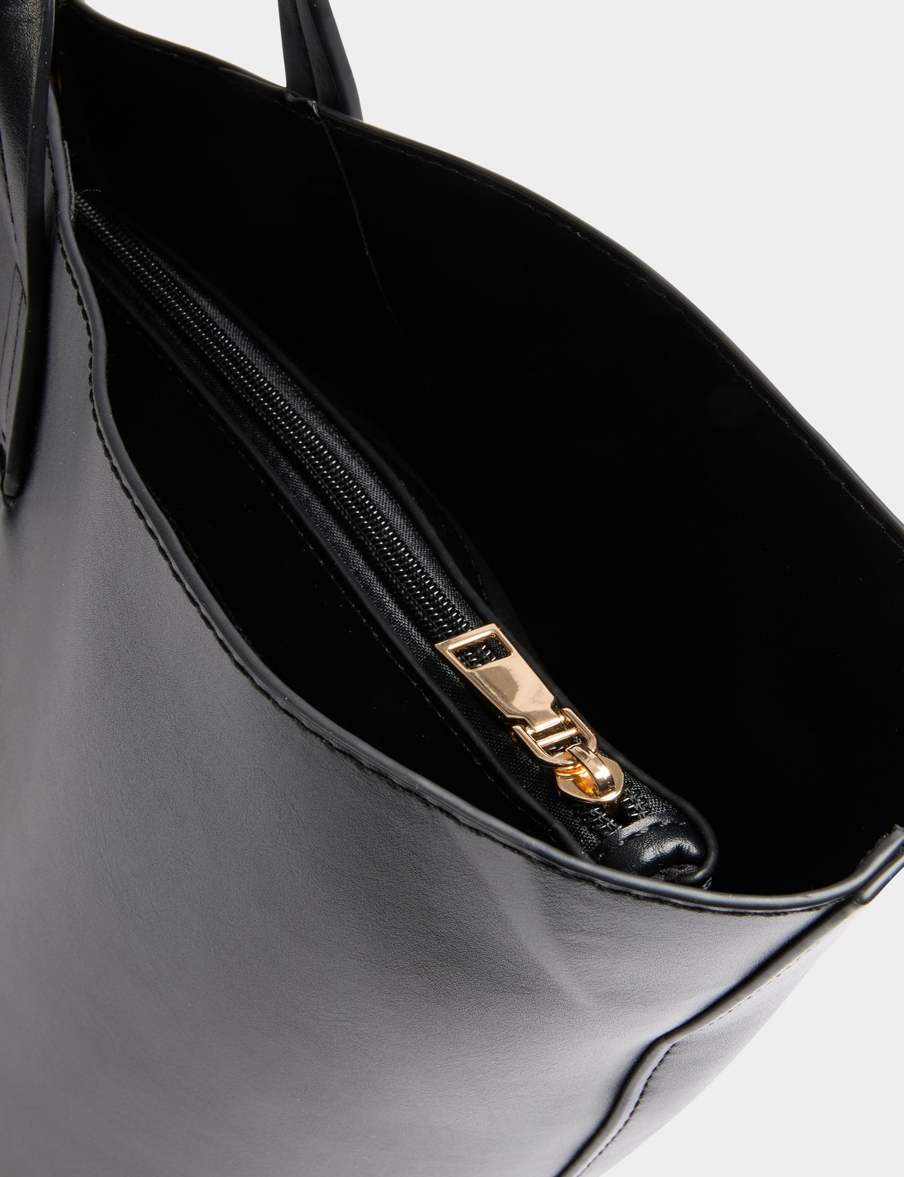 Bolso shopper de trapecio negro mujer