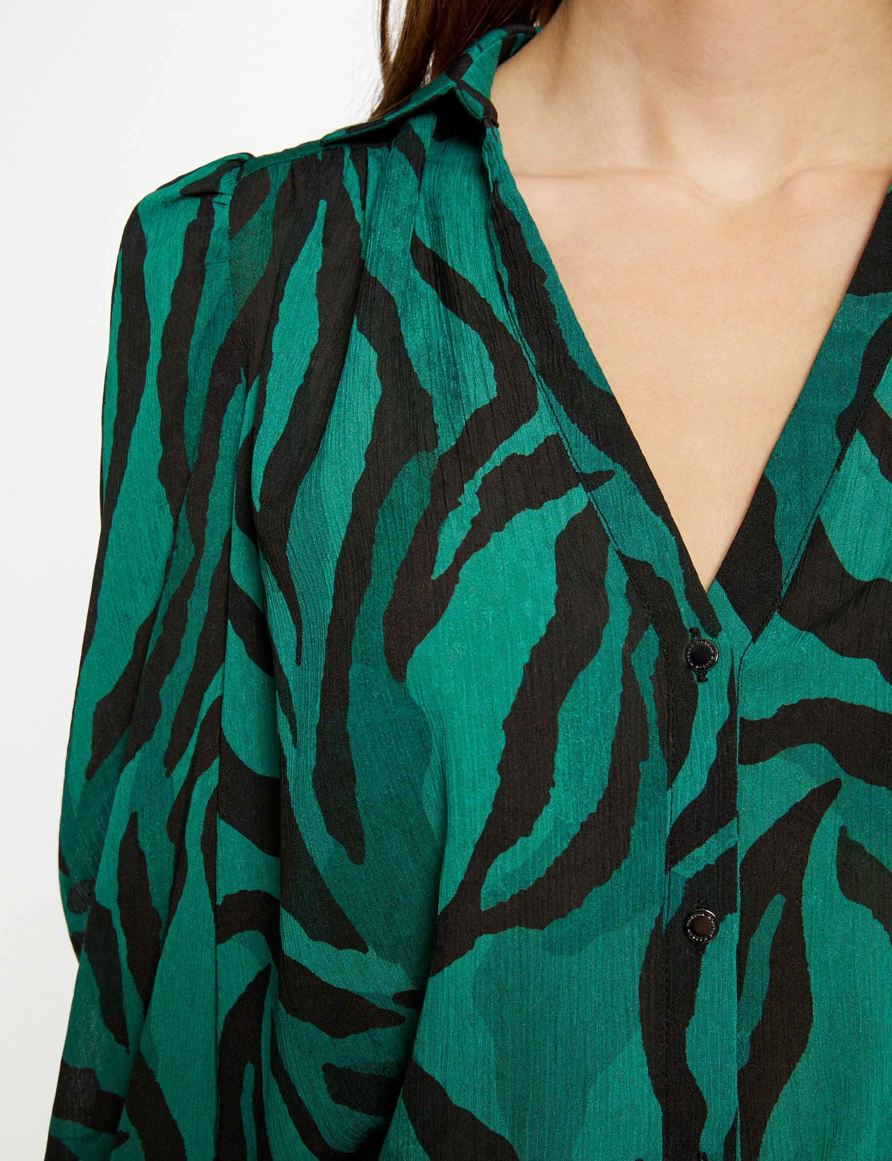 Camisa manga 3/4 estampado animal multico mujer