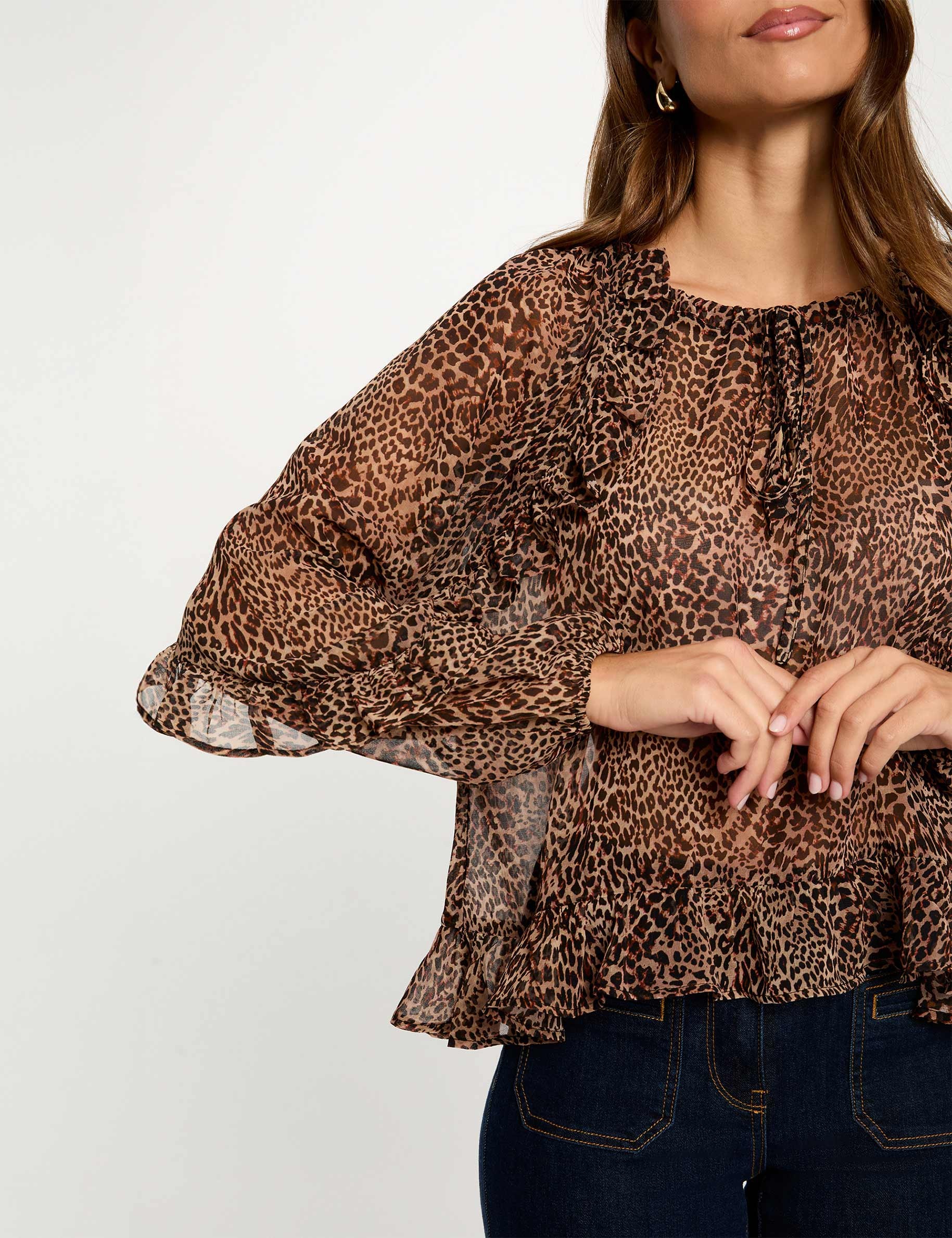 Blusa entallada con cuello en v multicolor mujer