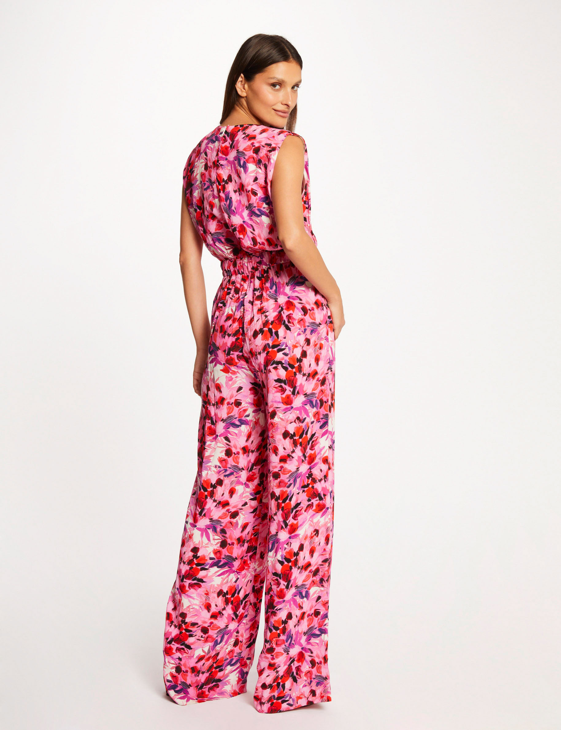 mono largo de pernera ancha estampado multico mujer Mono largo de pernera ancha estampado multico mujer