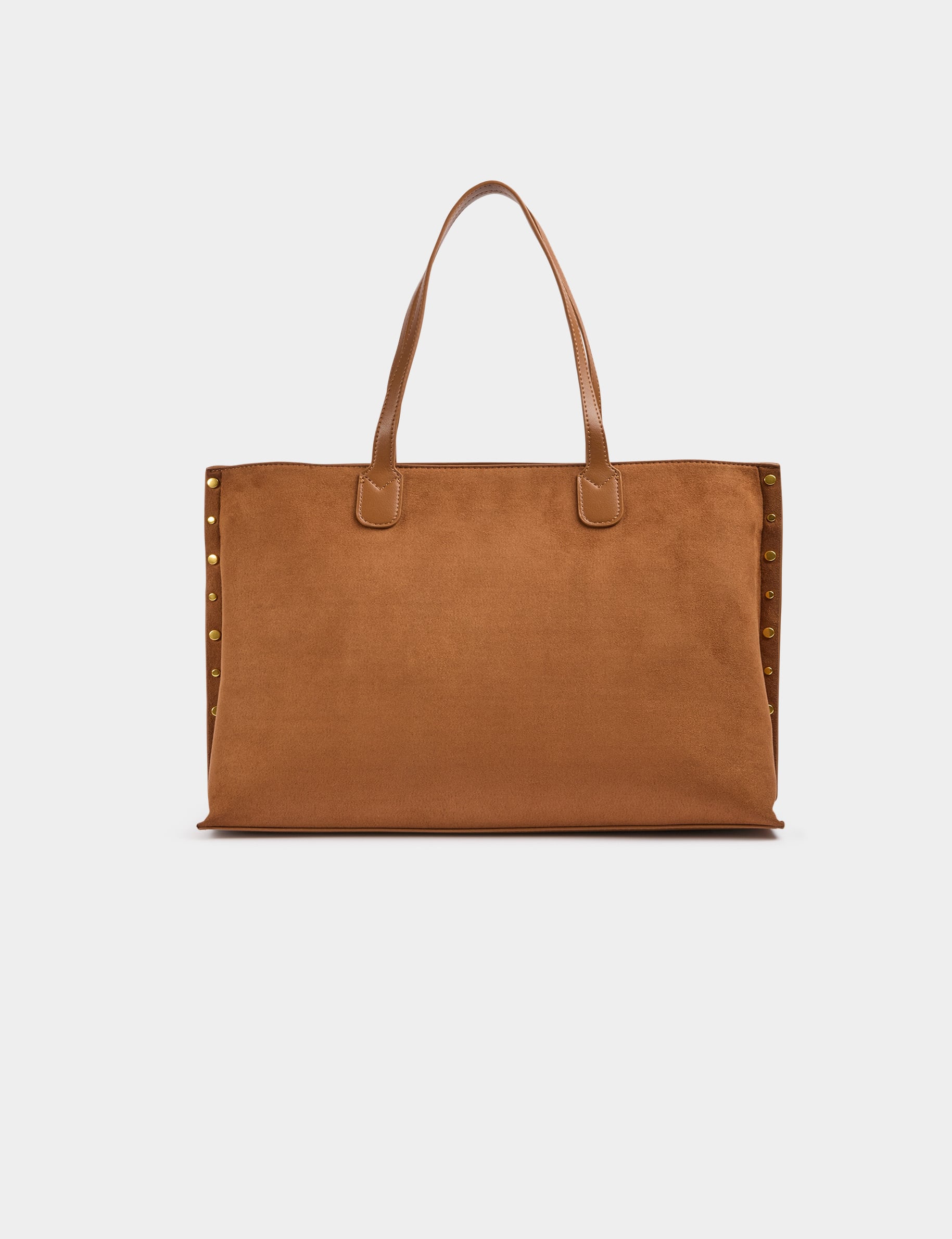Bolso tote con tachuelas c&aacute;mel mujer