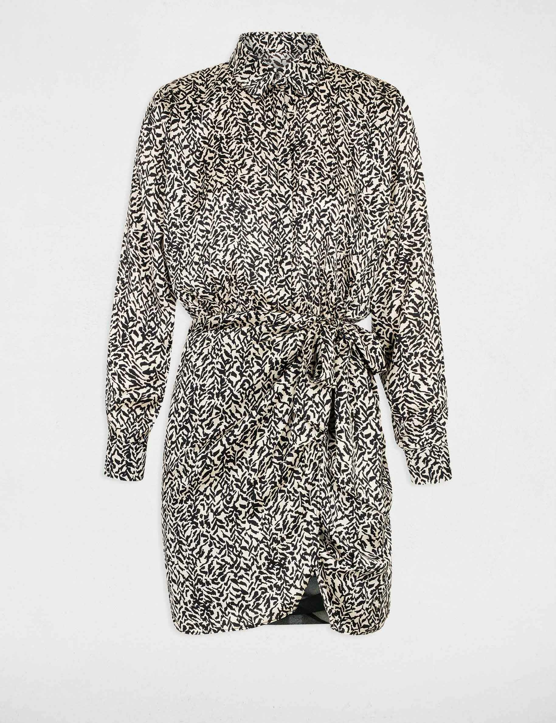Vestido ajustado drapeado estampado multico mujer