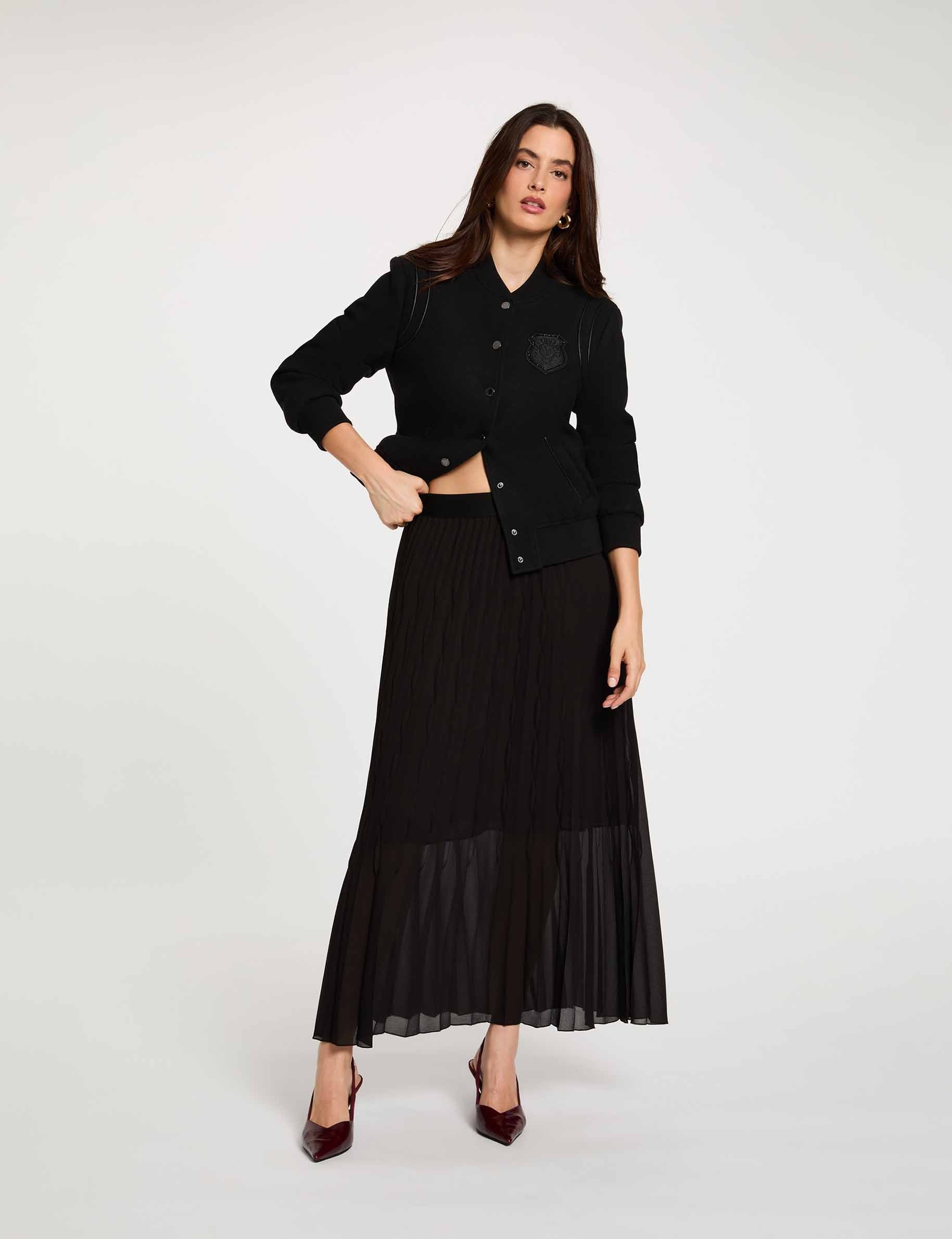 Chaqueta de manga larga negro mujer