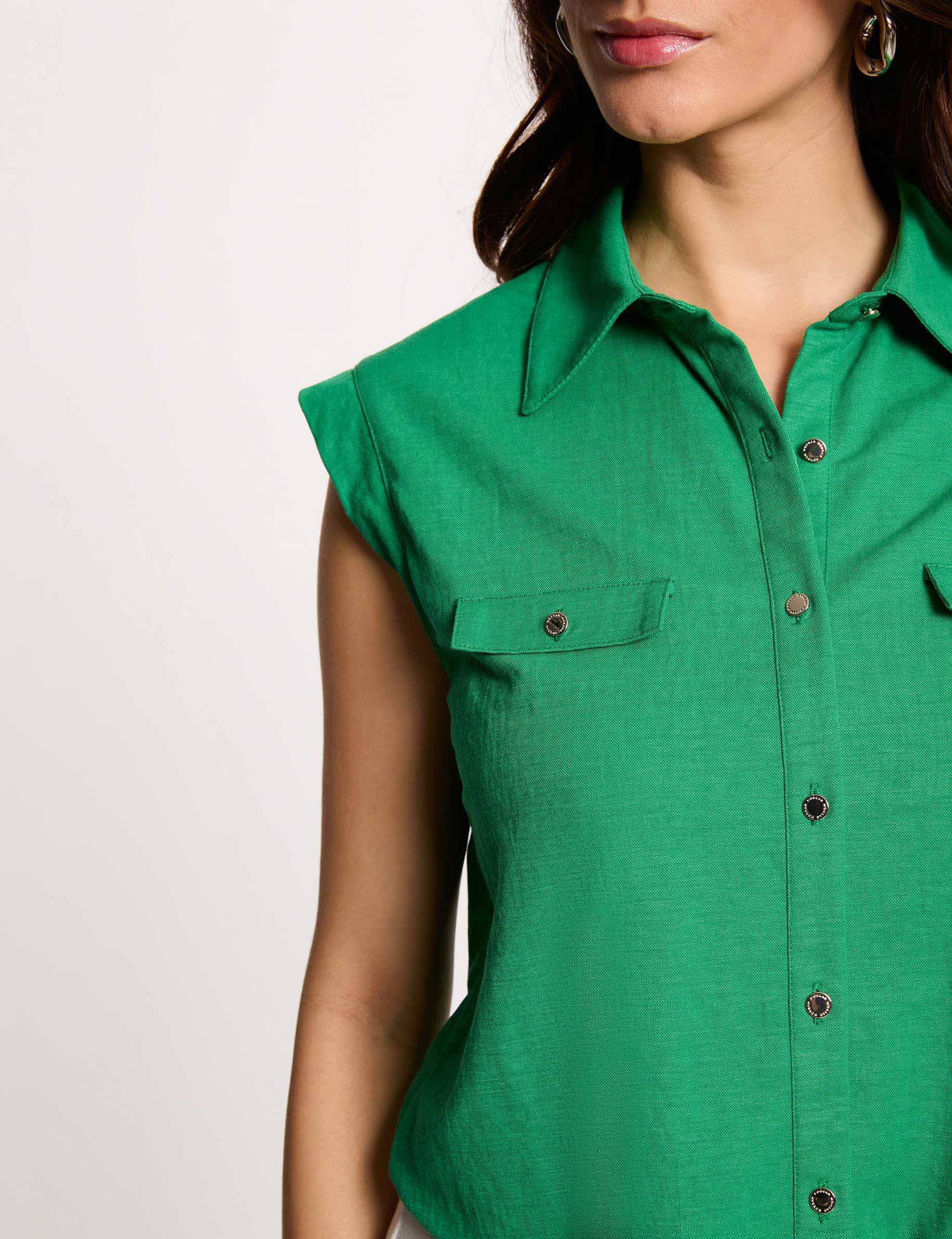 Blusa sin mangas verde pradera mujer