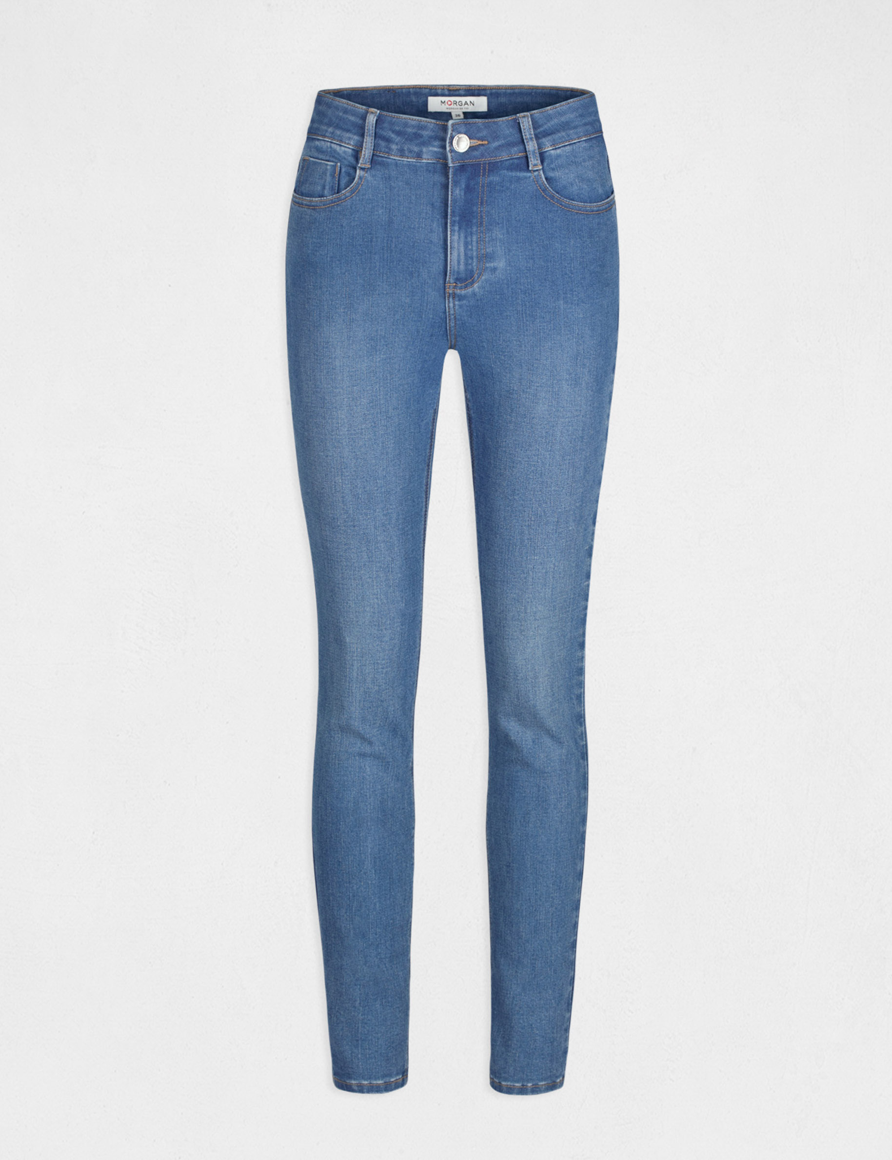 Vaquero slim talle alto estilo corto vaquero stone mujer