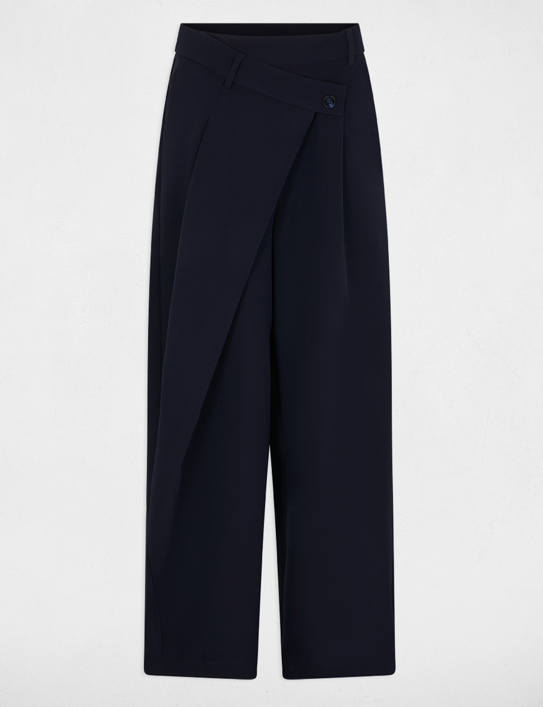 Pantal&oacute;n ancho de tiro alto azul marino mujer