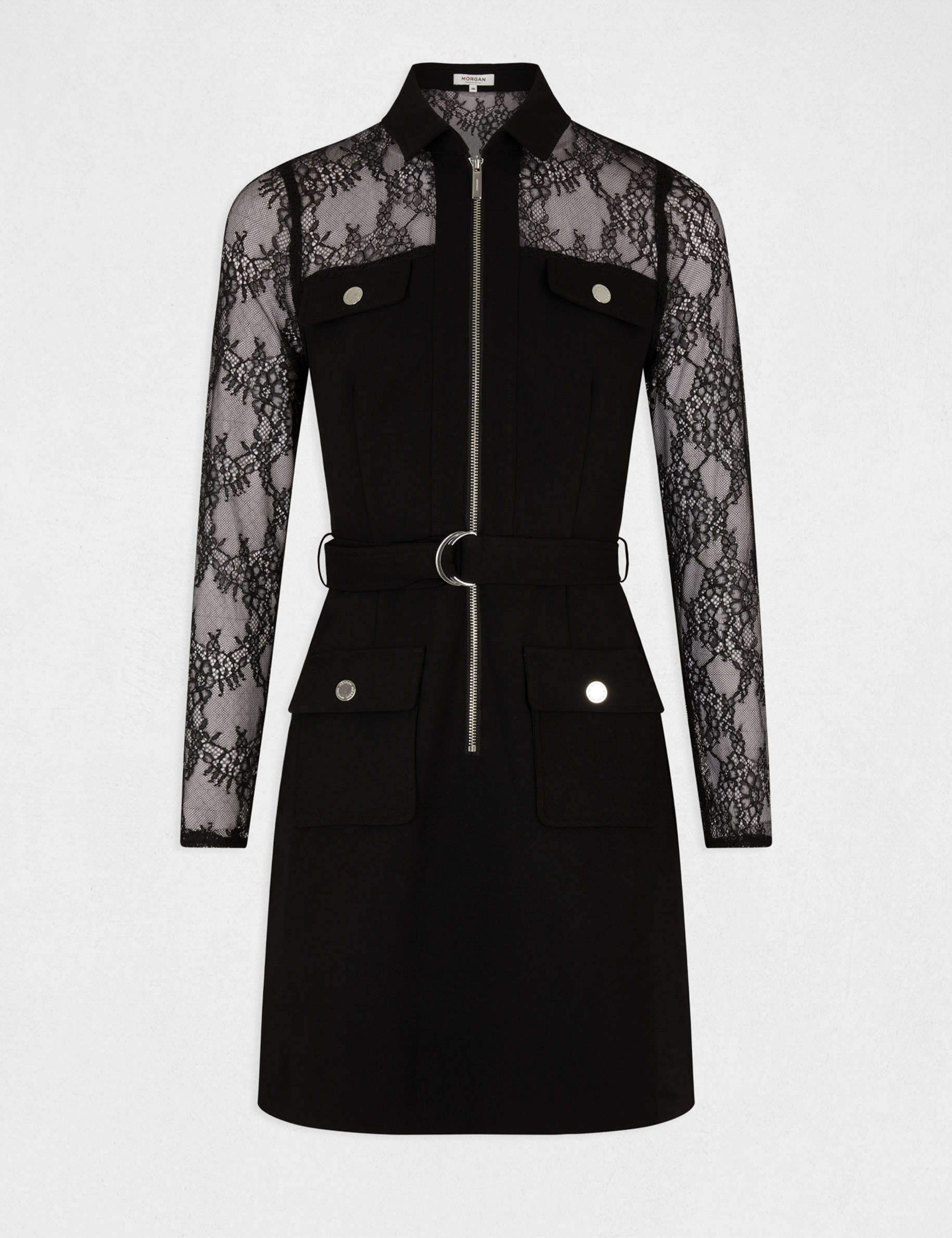 vestido ajustado con manga encaje negro mujer Vestido ajustado con manga encaje negro mujer