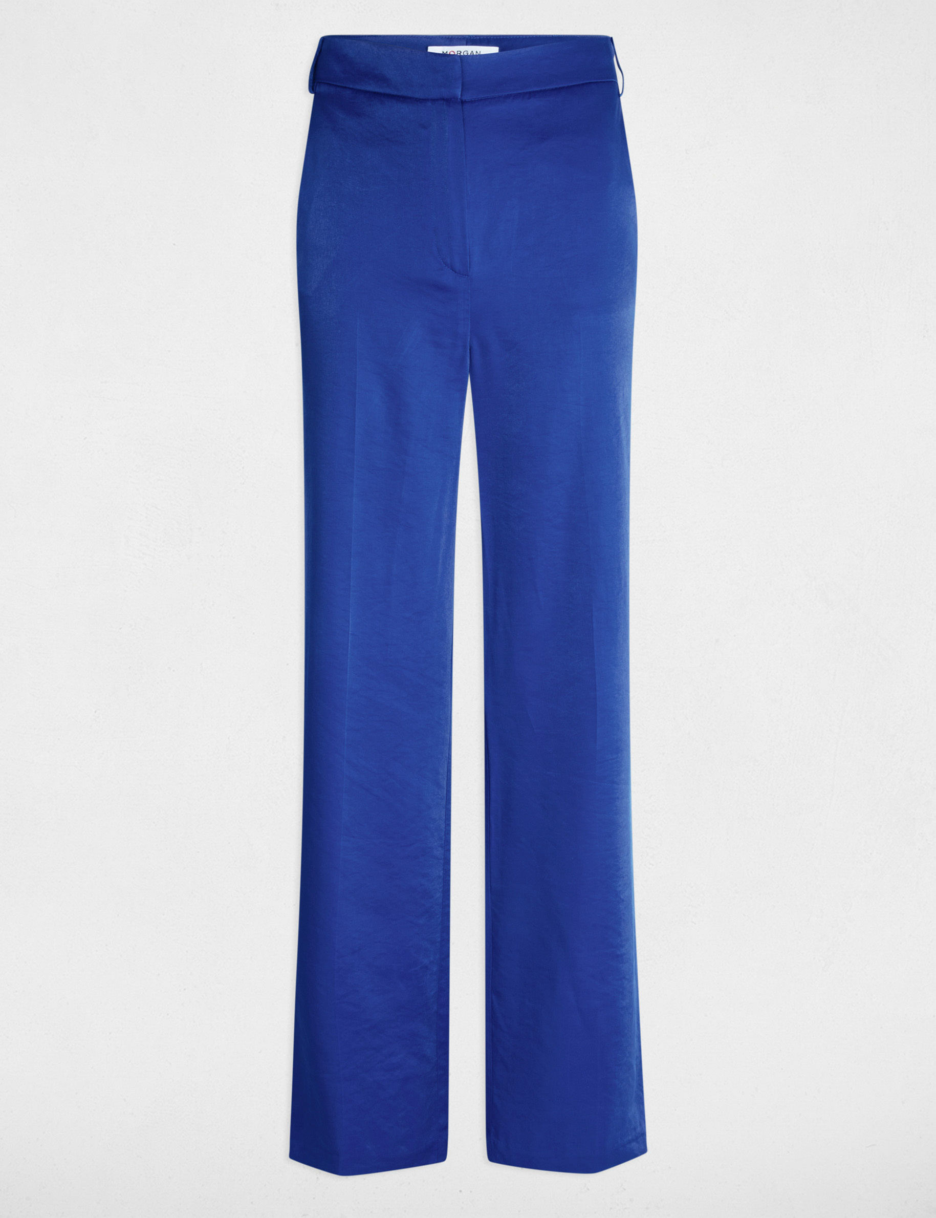 pantalon recto holgado azul electrico mujer Pantalón recto holgado azul eléctrico mujer