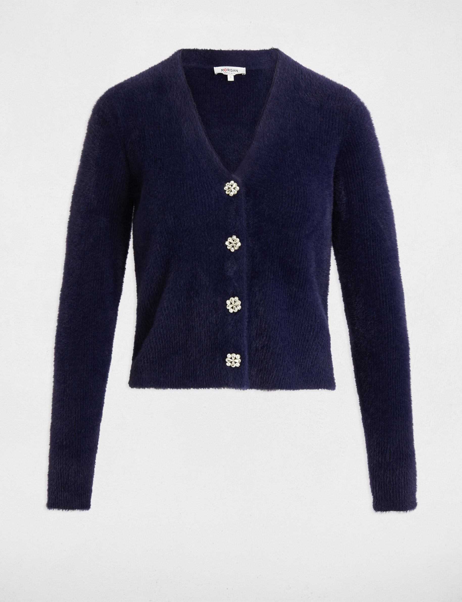 cardigan manga larga azul marino mujer Cárdigan manga larga azul marino mujer