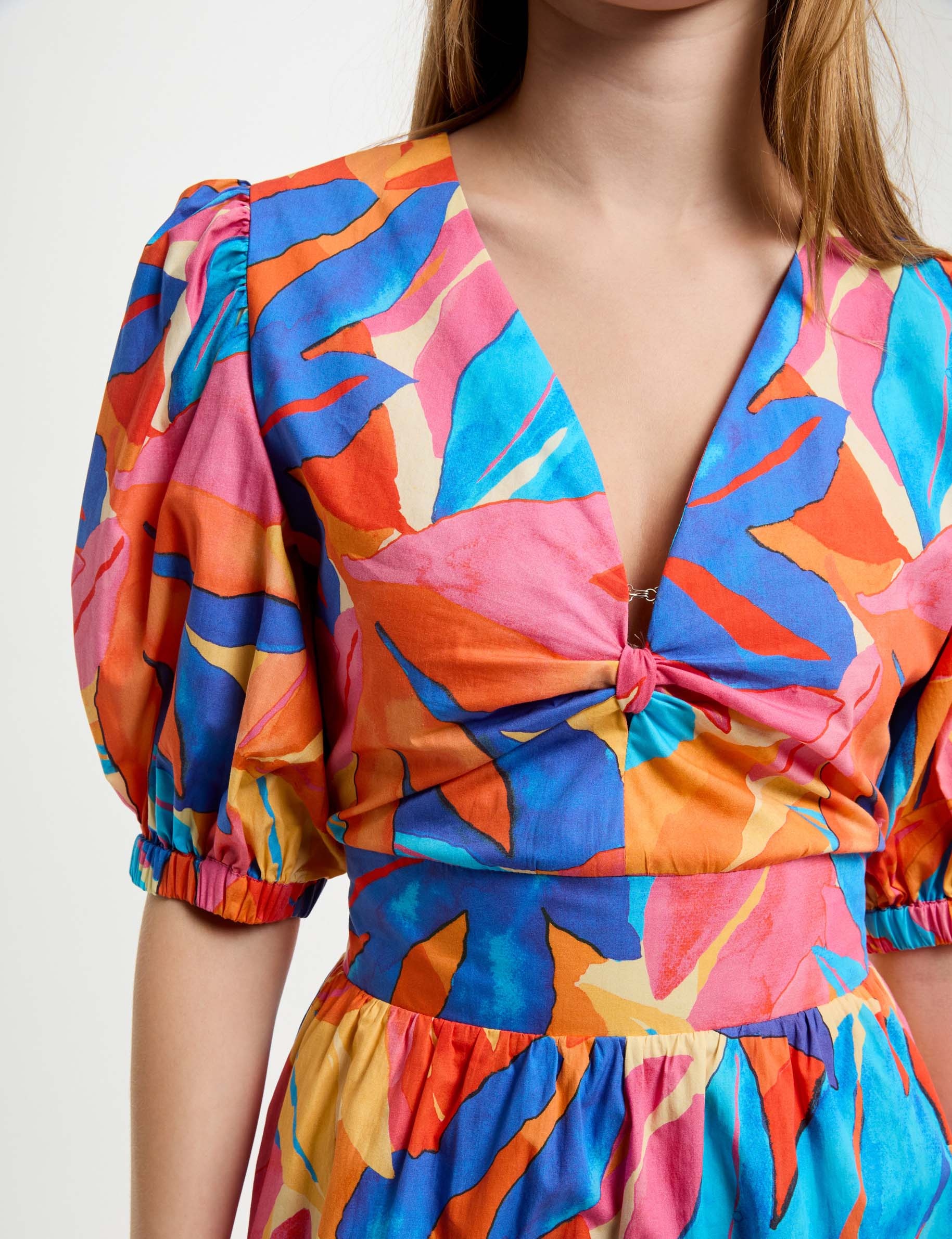 vestido acampado estampado multicolor mujer Vestido acampado estampado multicolor mujer