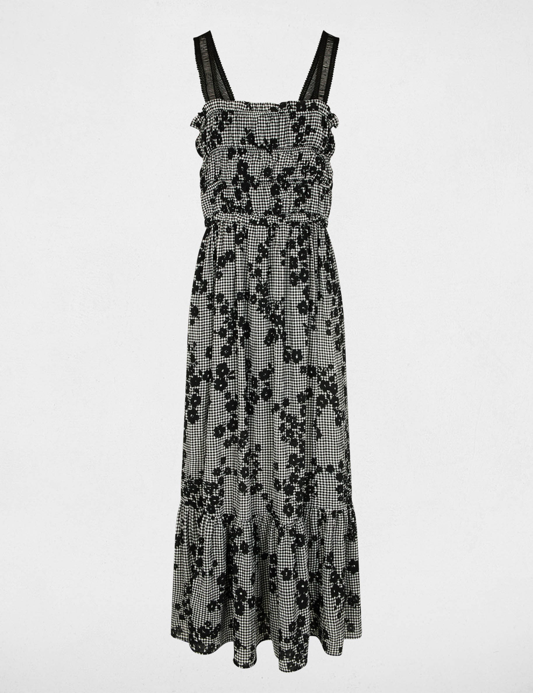 Vestido largo de tirantes finos multicolor mujer