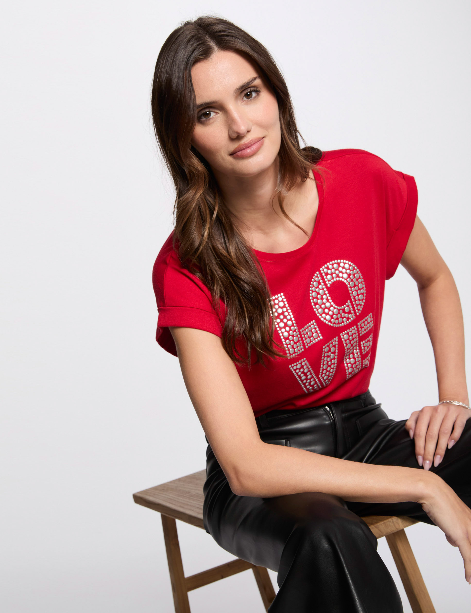 camiseta con mensaje rojo mujer Camiseta con mensaje rojo mujer