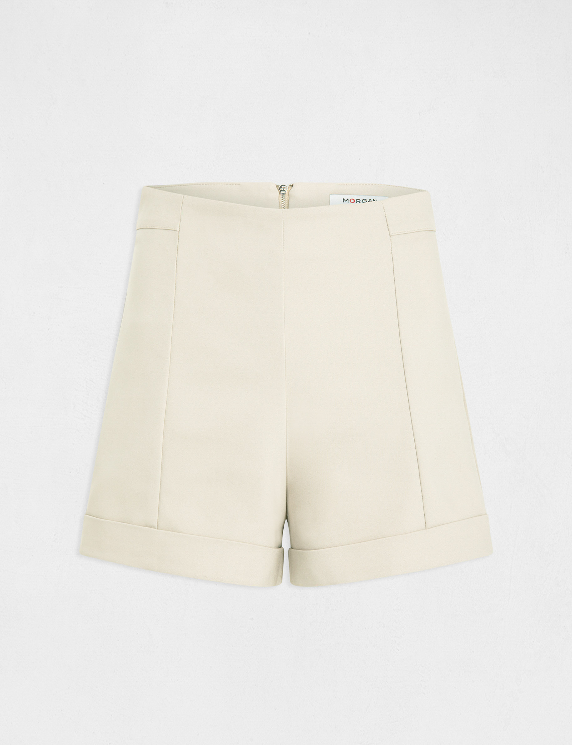 short city recto talle alto beige mujer Short city recto talle alto beige mujer