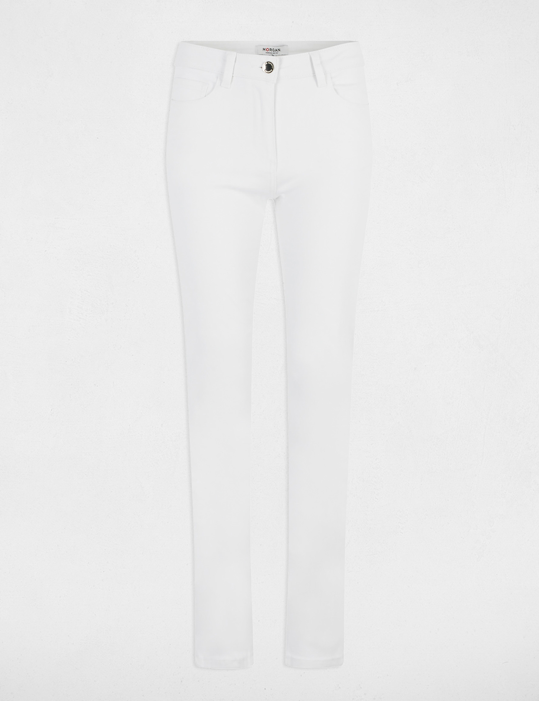 pantalon recto blanco mujer Pantalón recto blanco mujer