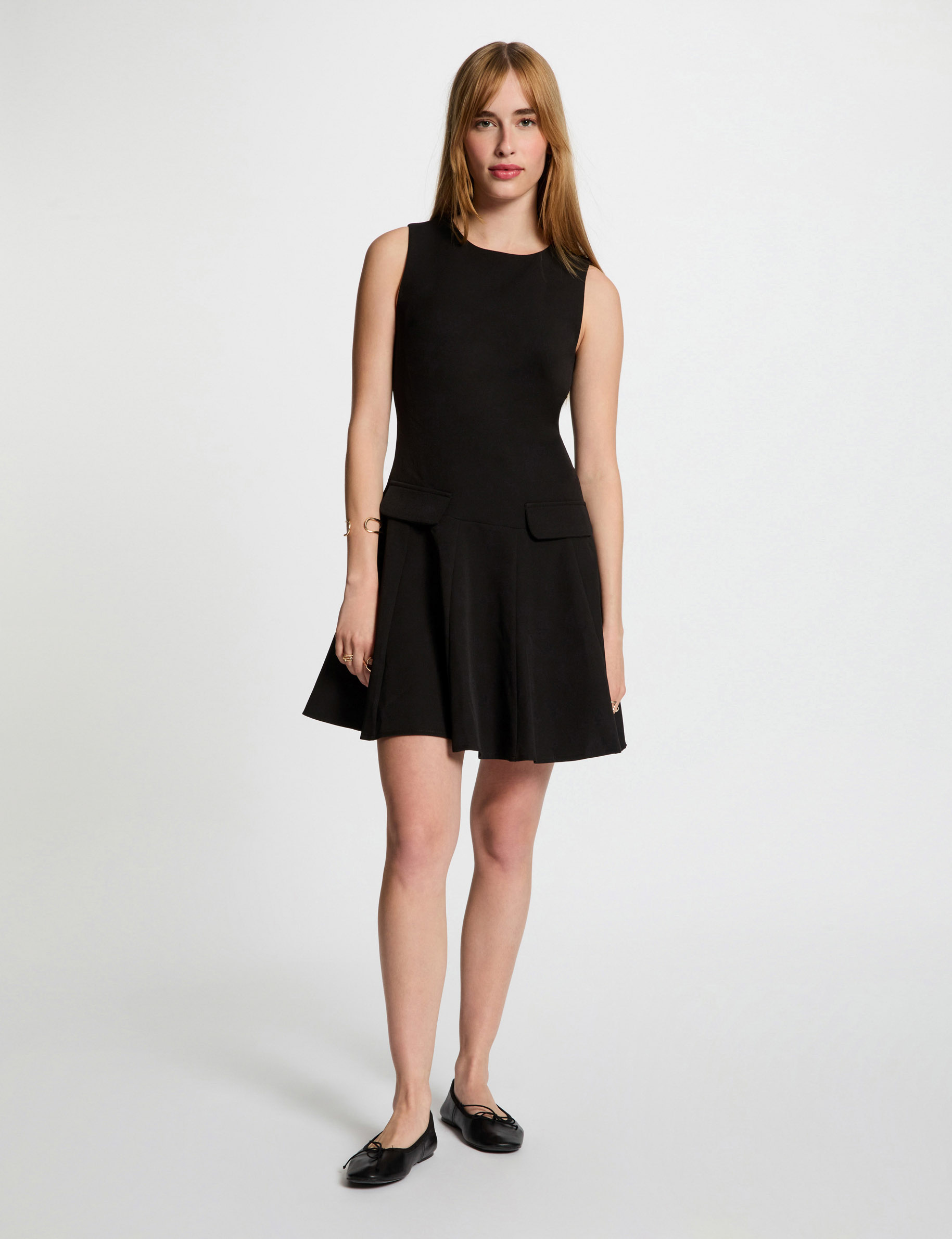 vestido corto evase negro mujer Vestido corto evasé negro mujer