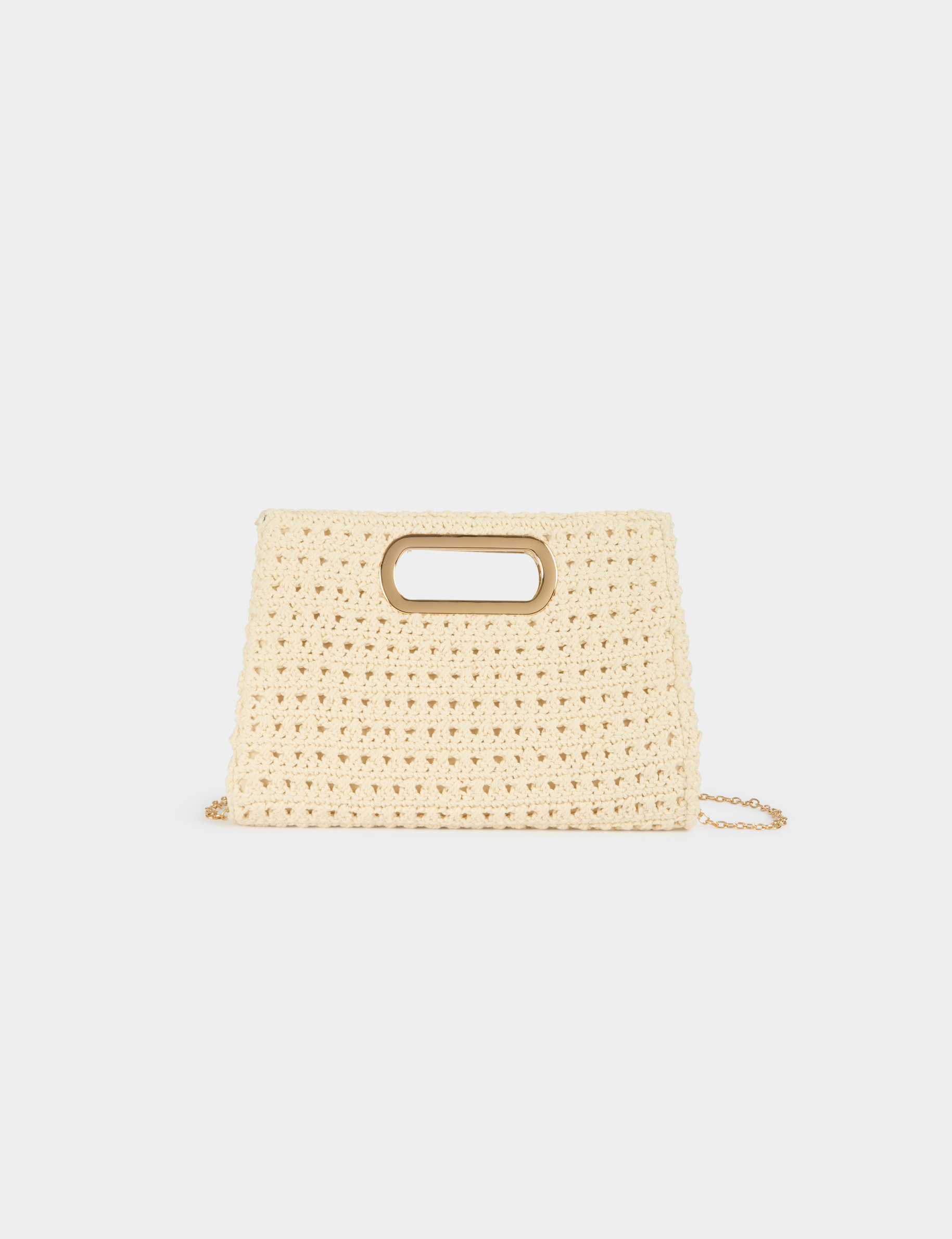 Bolsita de punto marfil mujer