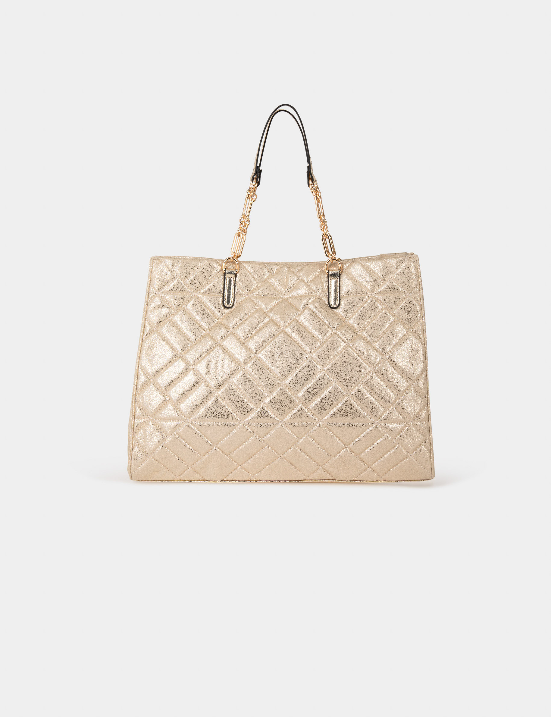 bolso shopper efecto acolchado dorado mujer Bolso shopper efecto acolchado dorado mujer
