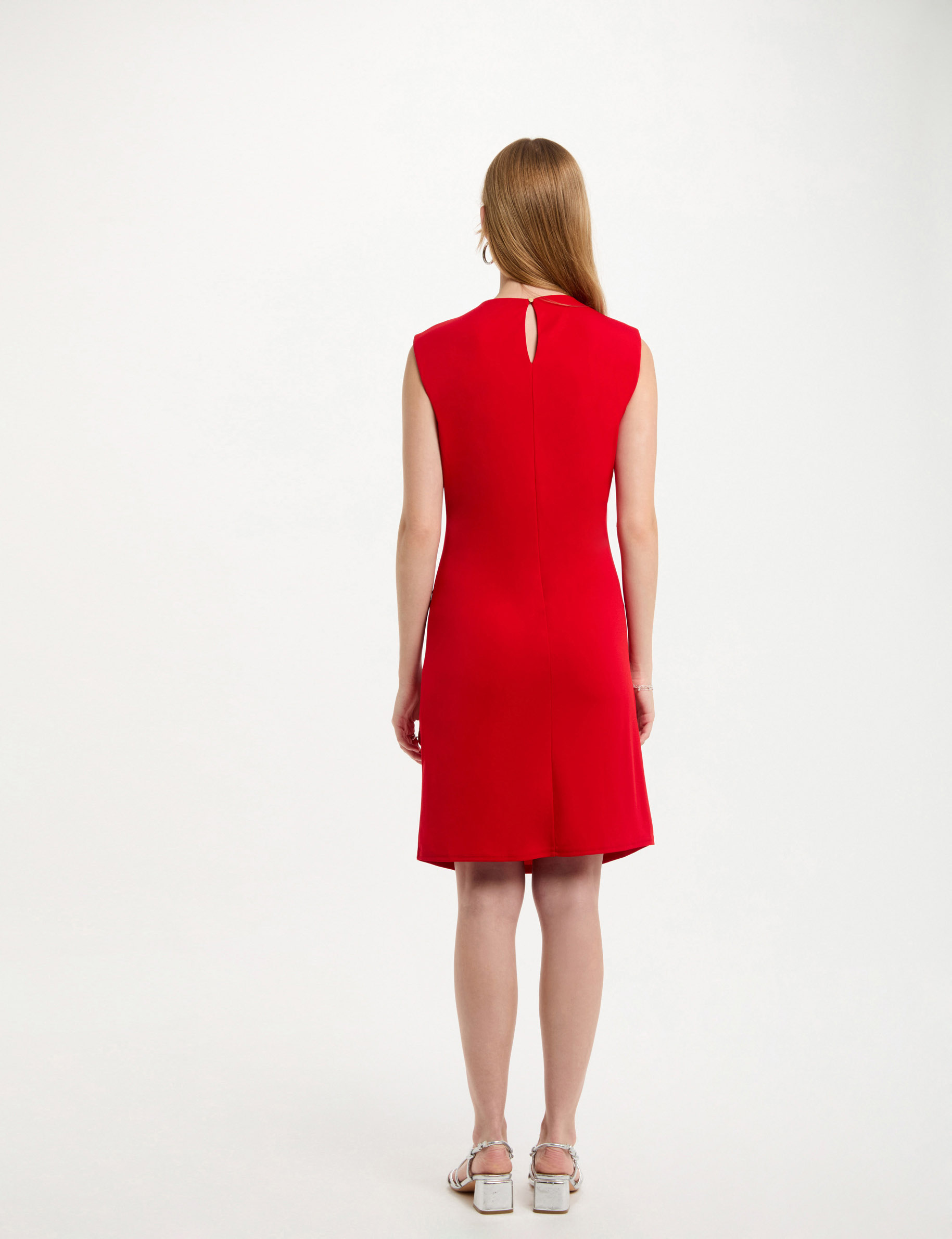 vestido ajustado drapeado rojo mujer Vestido ajustado drapeado rojo mujer