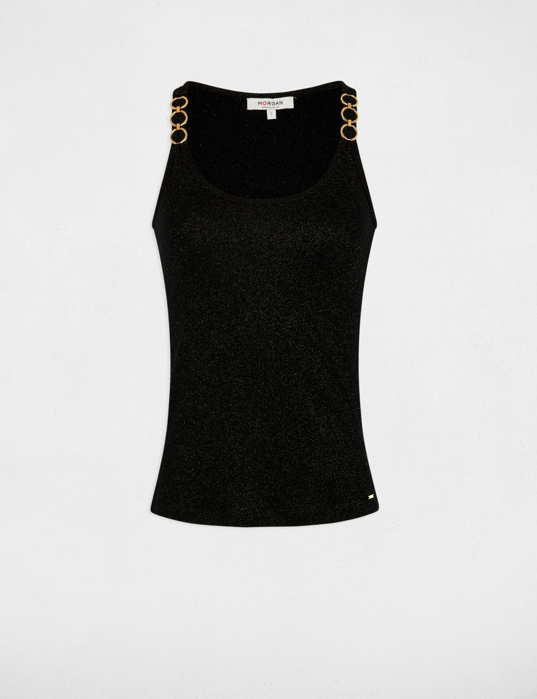 top con tirantes finos negro mujer Top con tirantes finos negro mujer