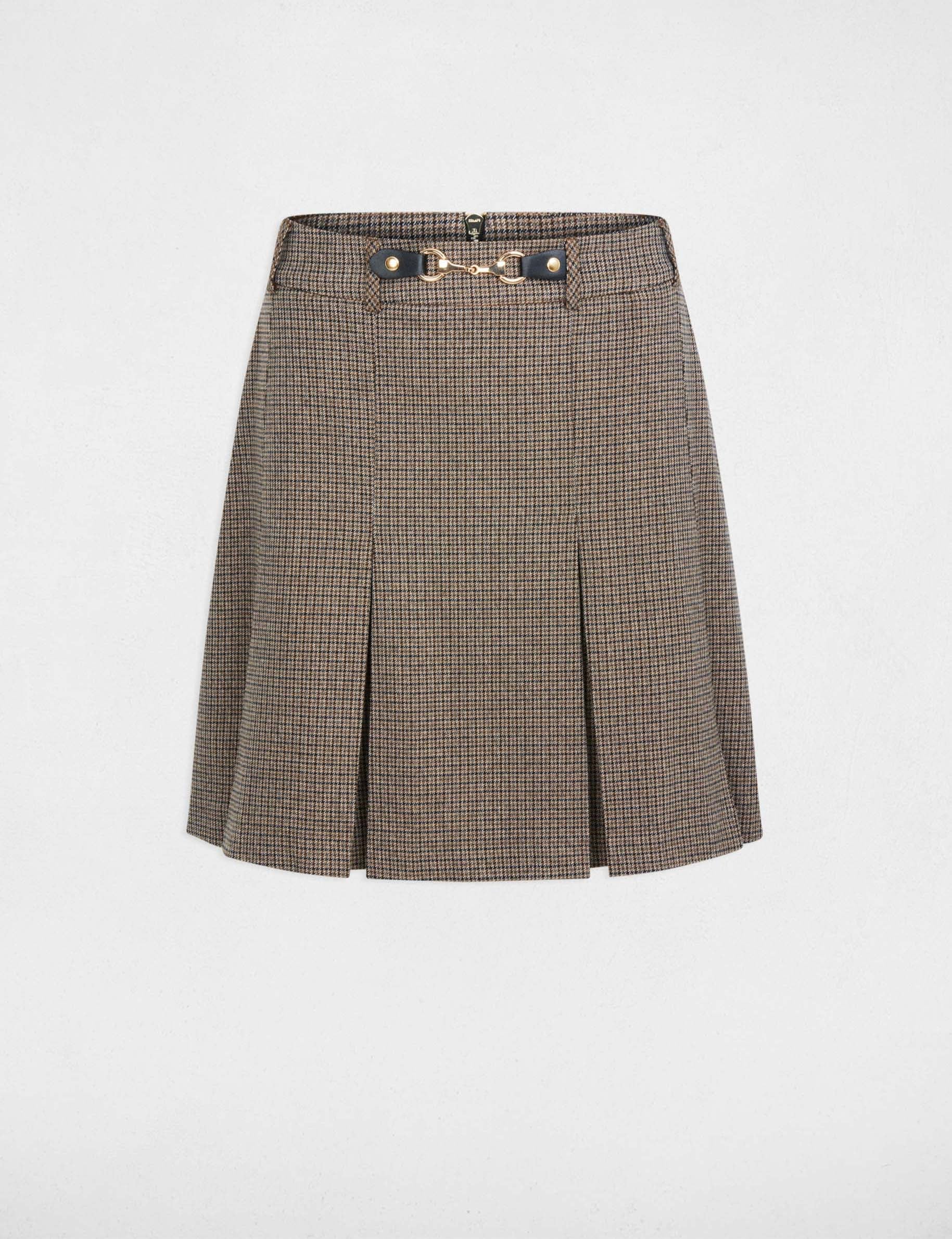 Falda corta de tweed multicolor mujer