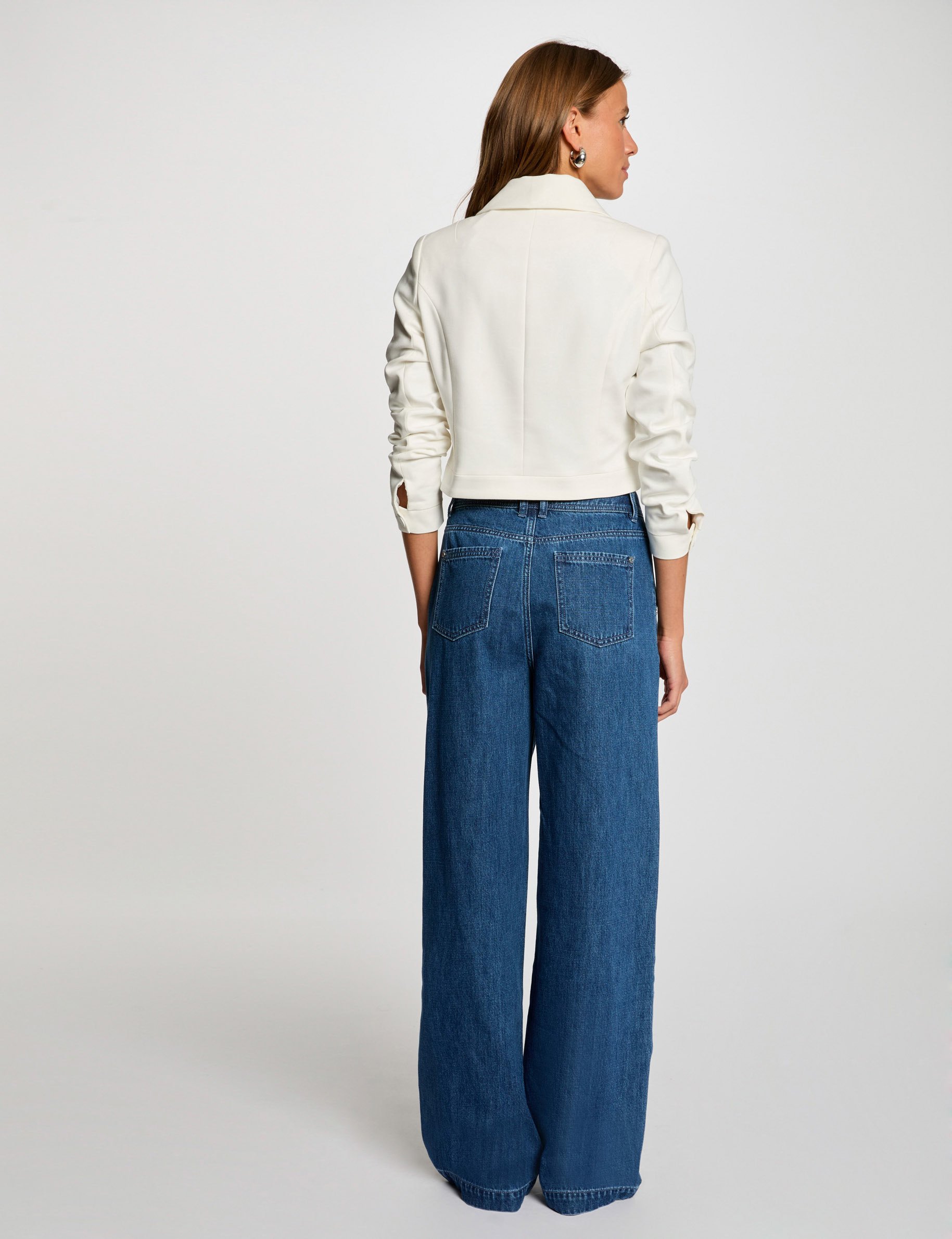 Chaqueta manga larga blanco mujer