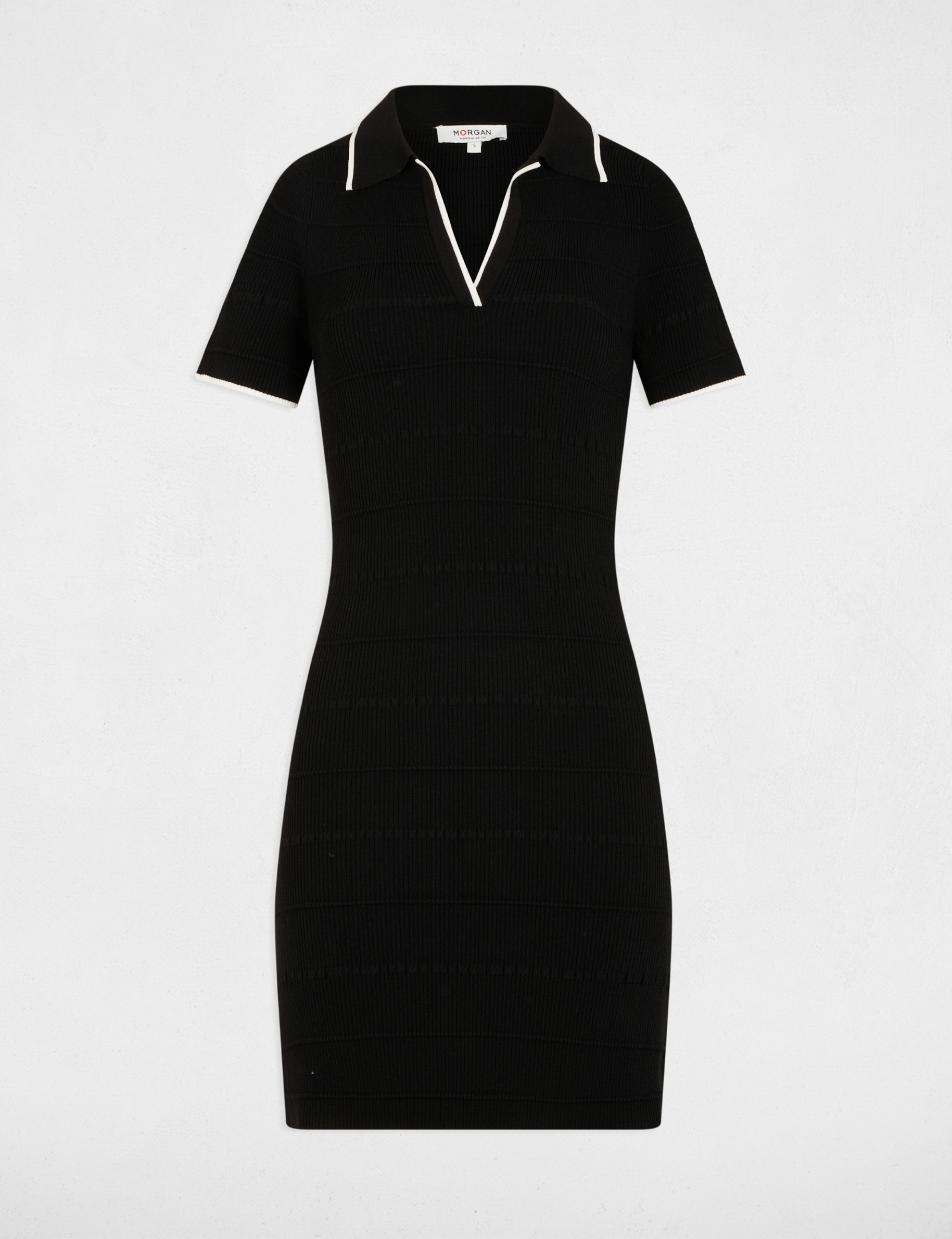 vestido punto corto ajustado negro mujer Vestido punto corto ajustado negro mujer