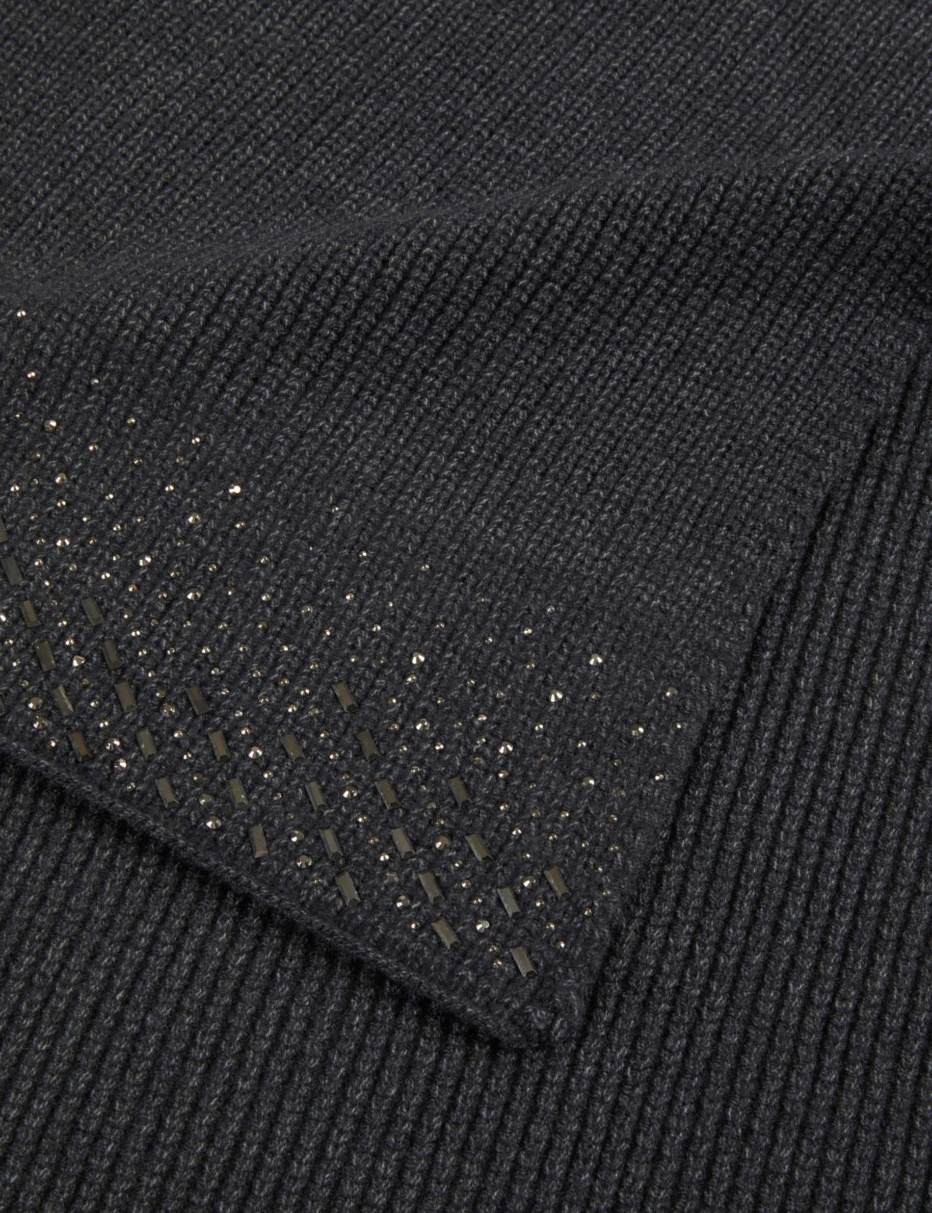 bufunda de punto con strass gris moyen mujer Bufunda de punto con strass gris moyen mujer