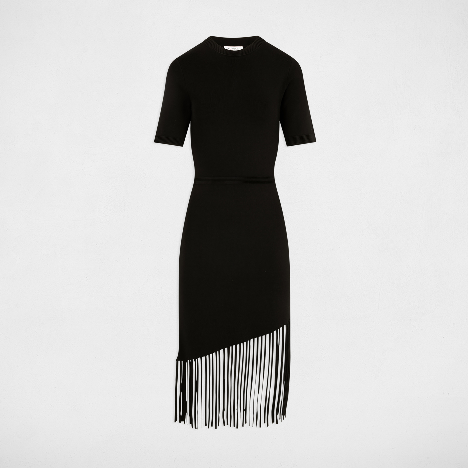 vestido punto corto ajustado negro mujer Vestido punto corto ajustado negro mujer
