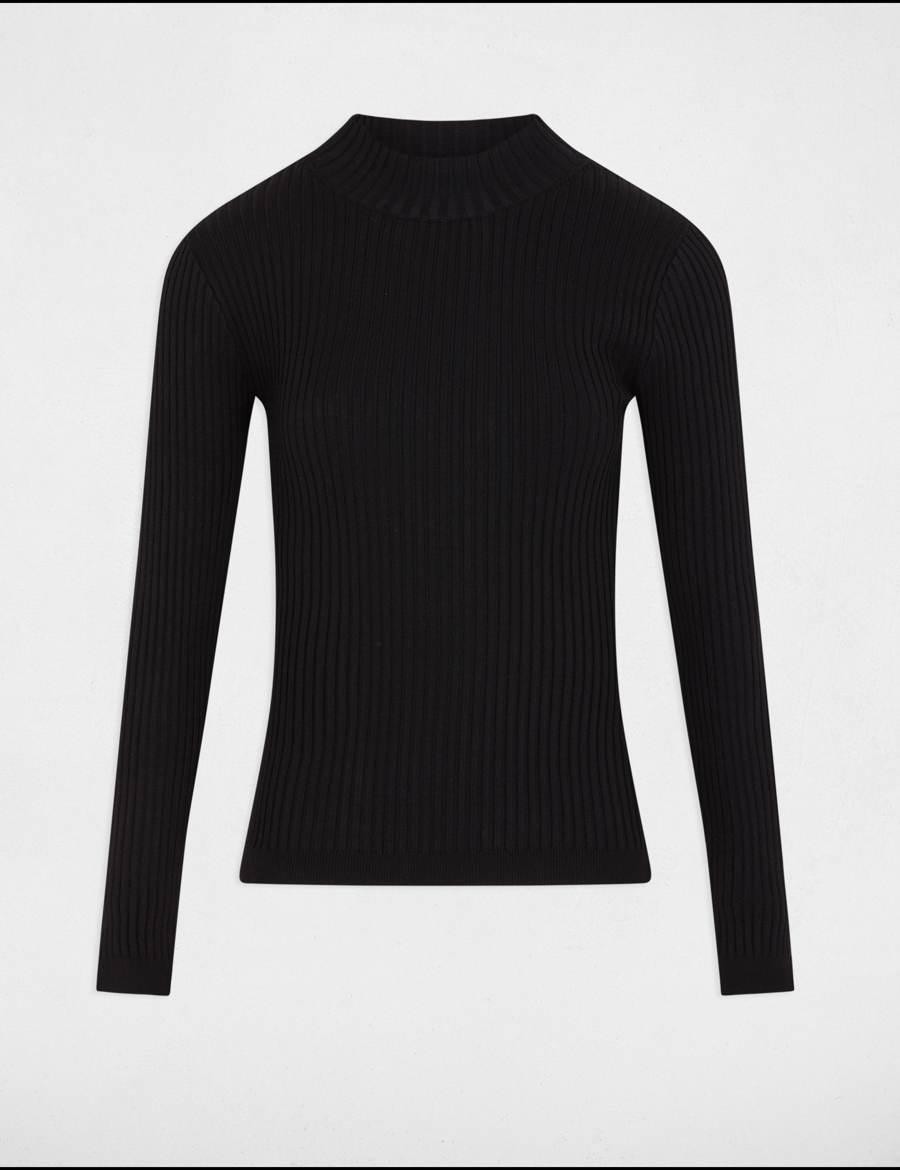 jersey cuello alto con encaje negro mujer Jersey cuello alto con encaje negro mujer
