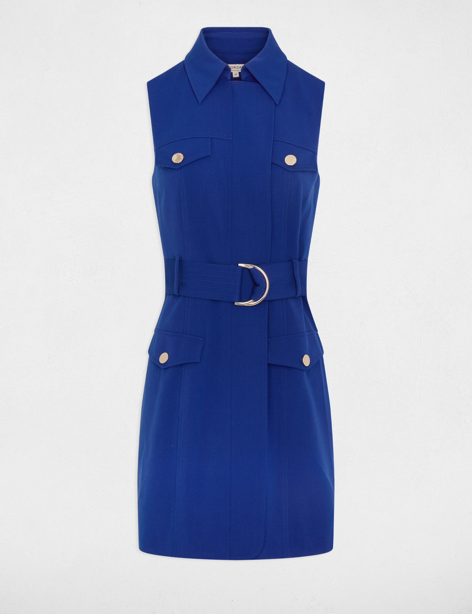 vestido entallado cinturon azul petroleo mujer Vestido entallado cinturón azul petróleo mujer