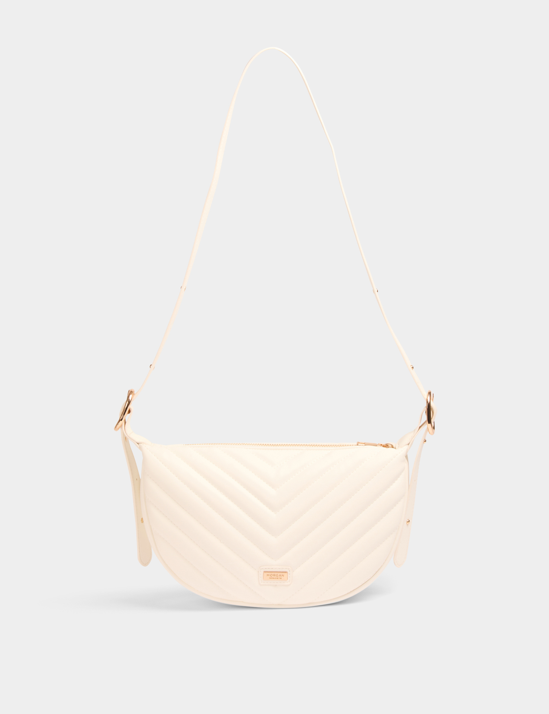 bolso media luna acolchado blanco mujer Bolso media luna acolchado blanco mujer