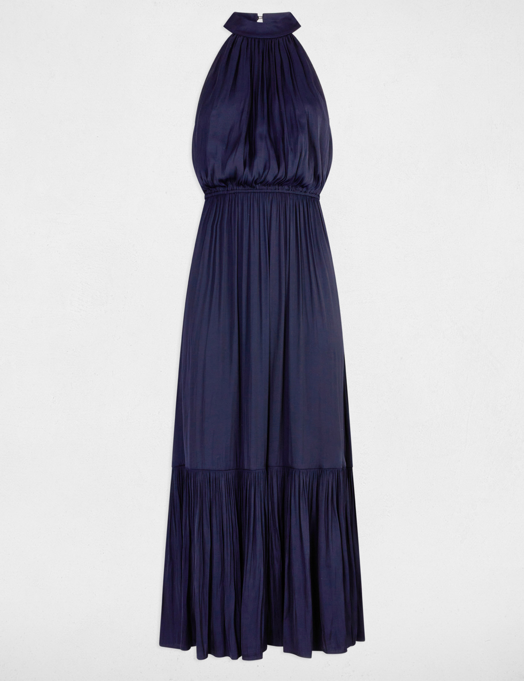 vestido largo acampanado holgado azul marino mujer Vestido largo acampanado holgado azul marino mujer