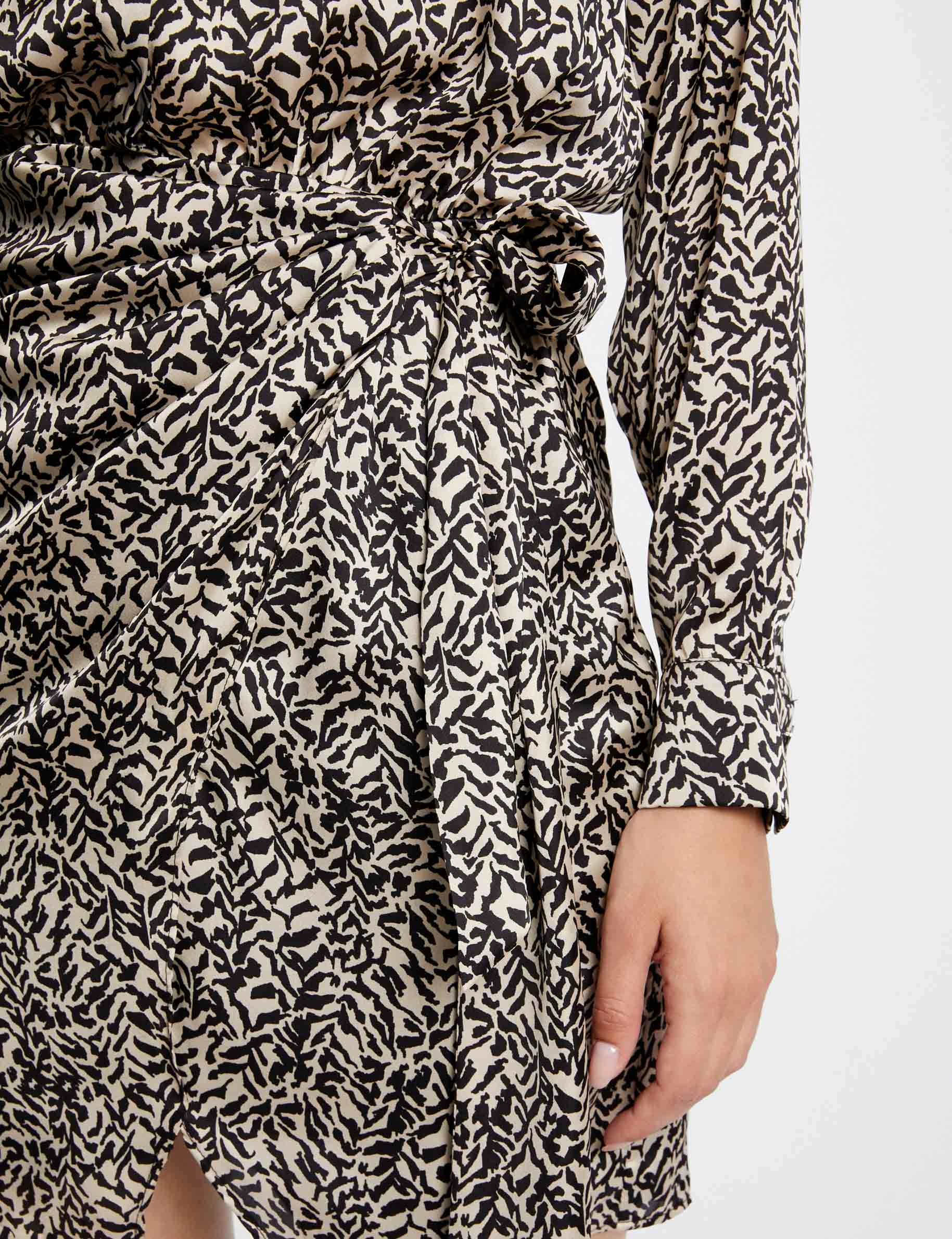 Vestido ajustado drapeado estampado multico mujer