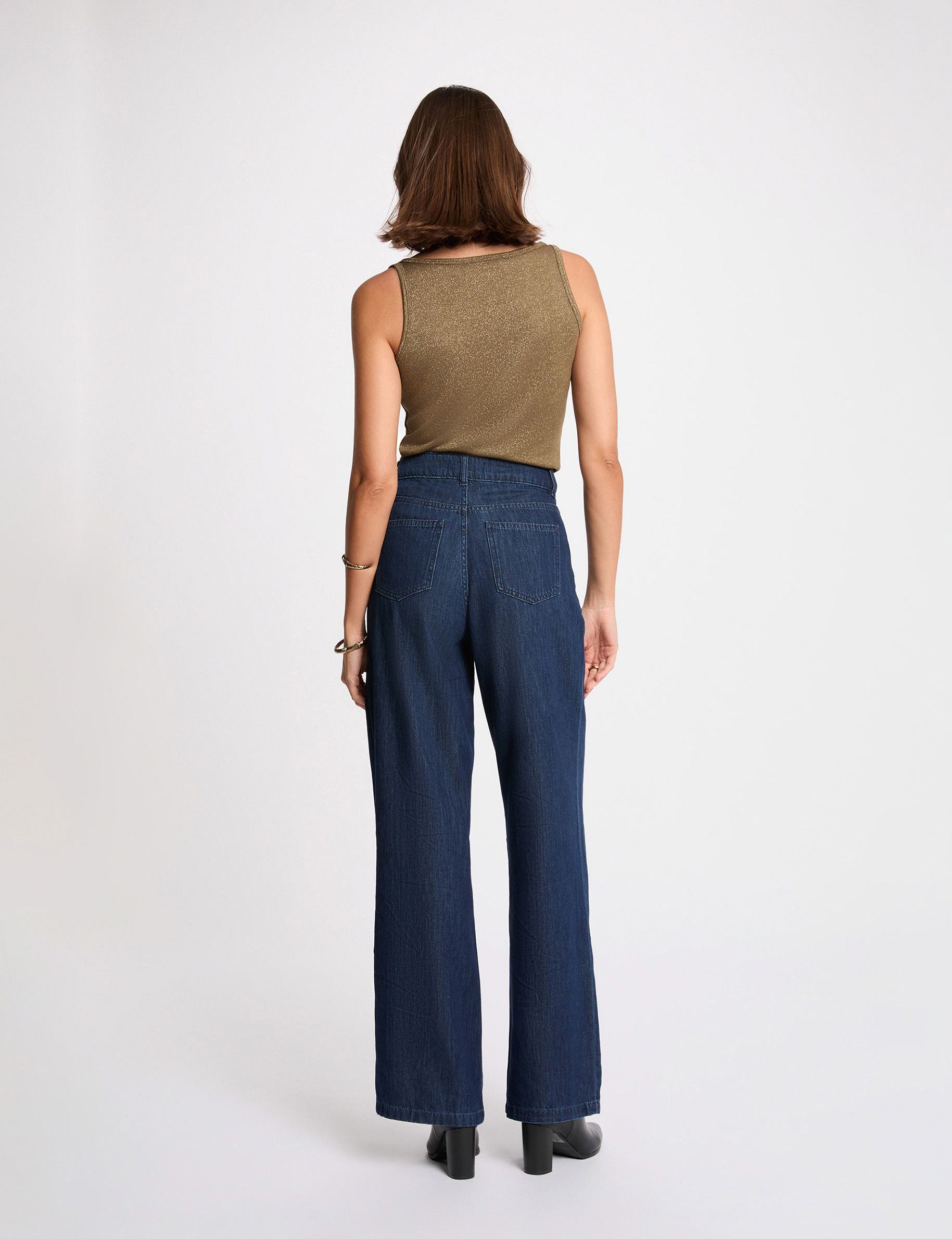 Top con tirantes finos verde caqui mujer