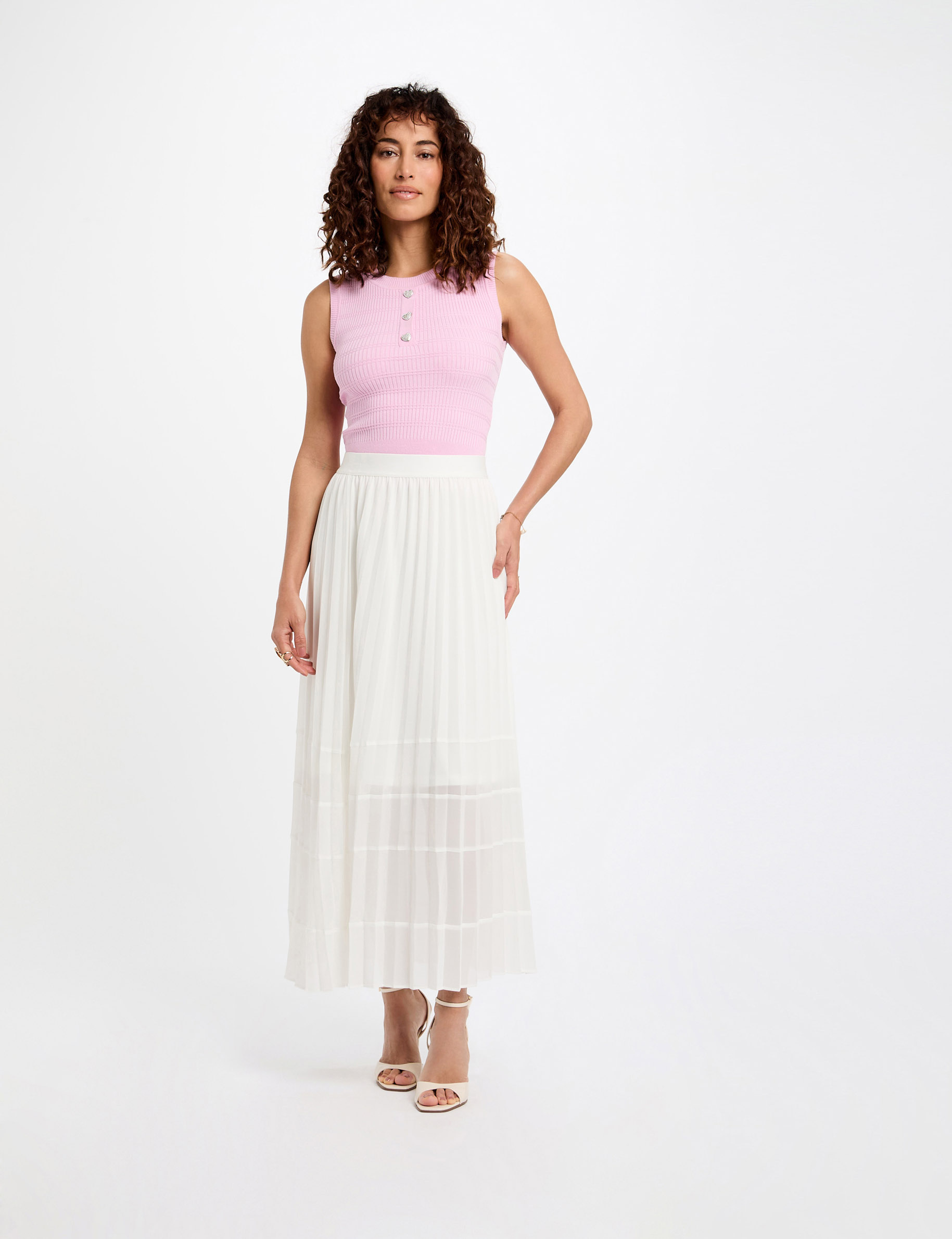 top punto sin mangas rosa pastel mujer Top punto sin mangas rosa pastel mujer