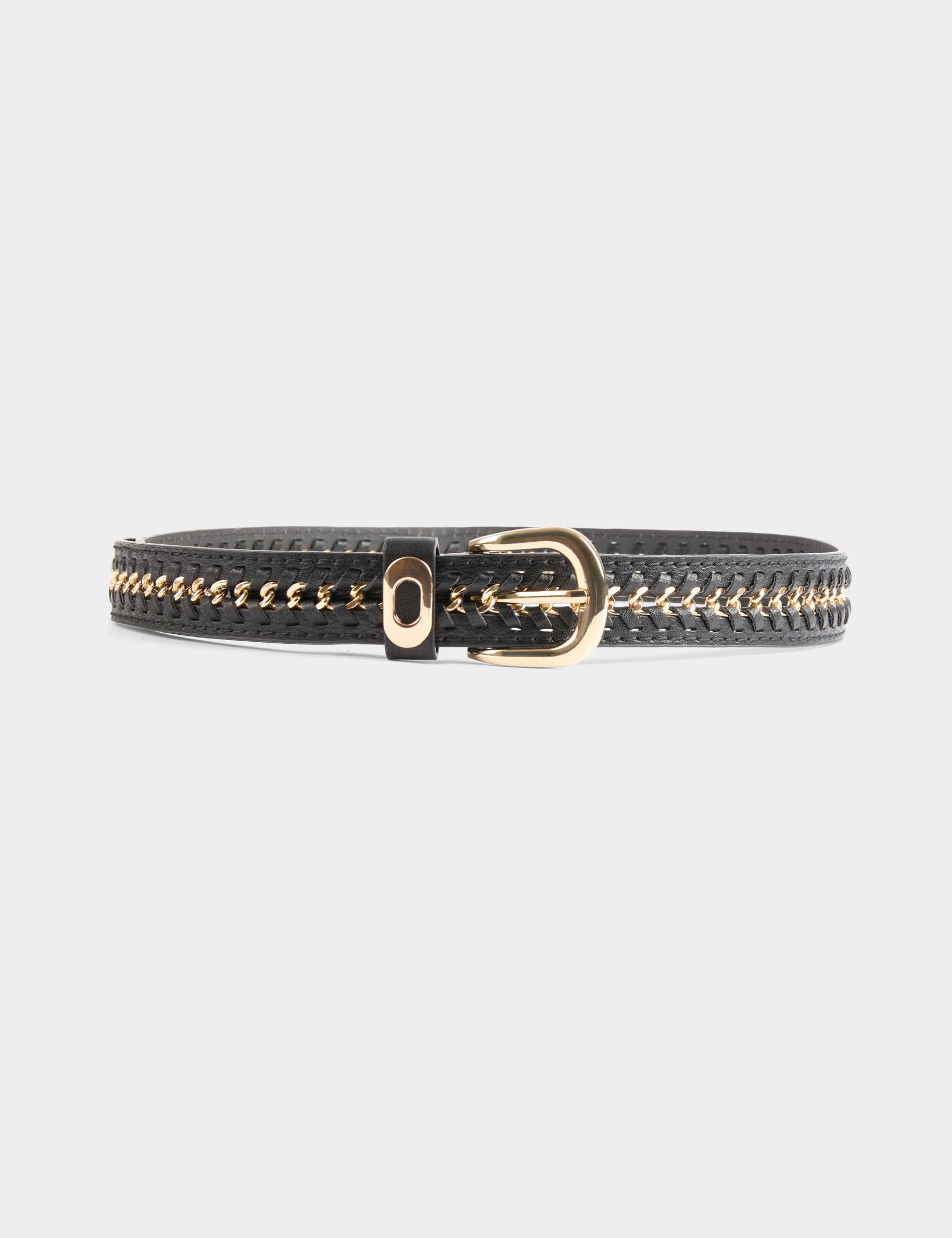 cinturon detalles de cadena negro mujer Cinturón detalles de cadena negro mujer