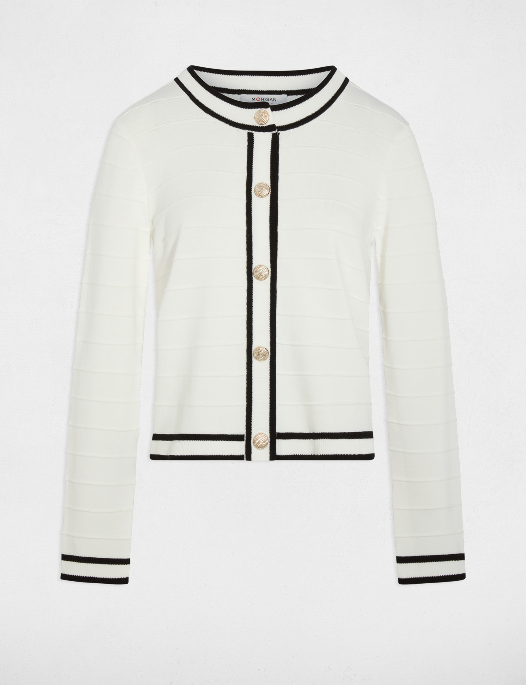 Chaleco entallado cuello redondo blanco mujer