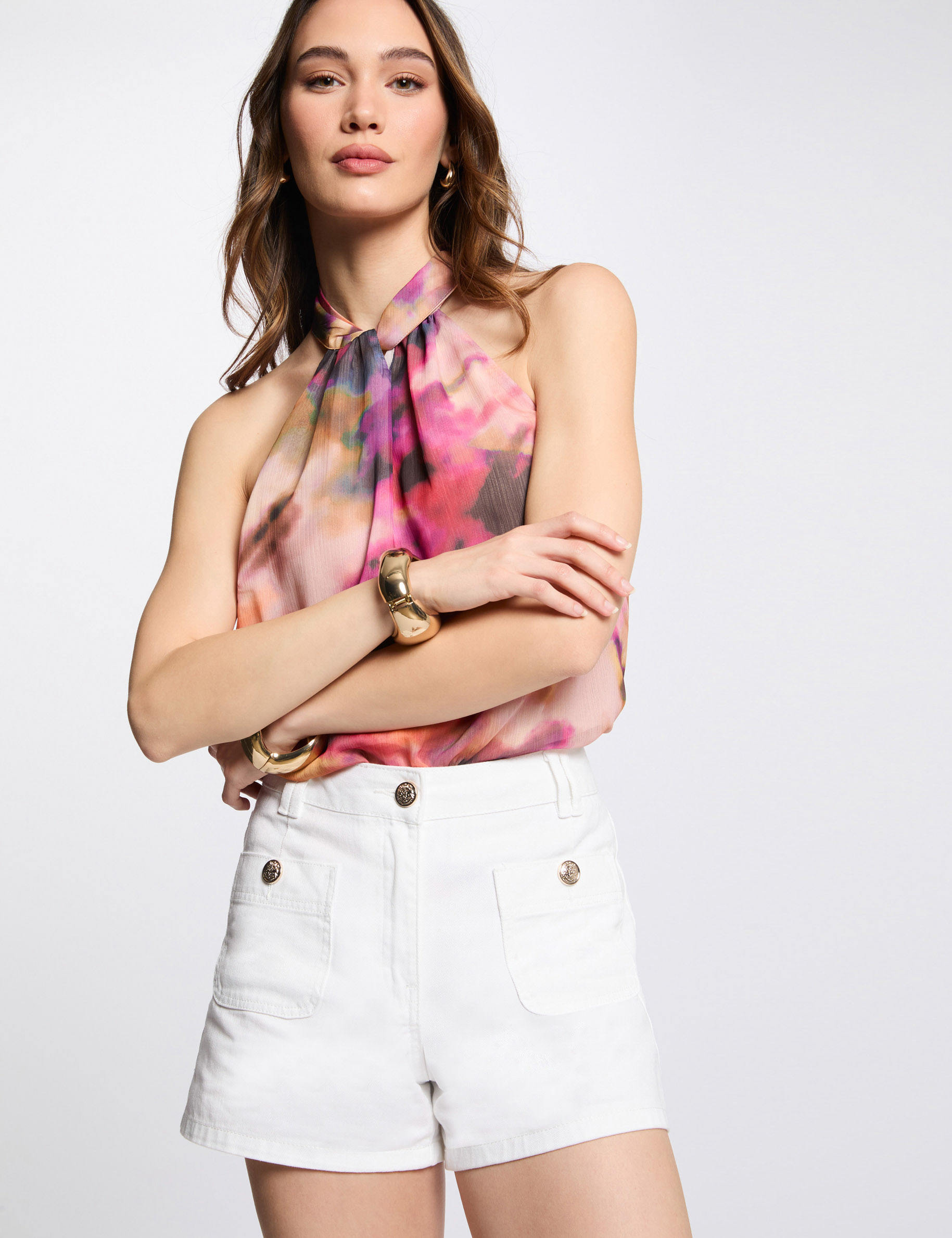 short vaquero talle alto blanco mujer Short vaquero talle alto blanco mujer