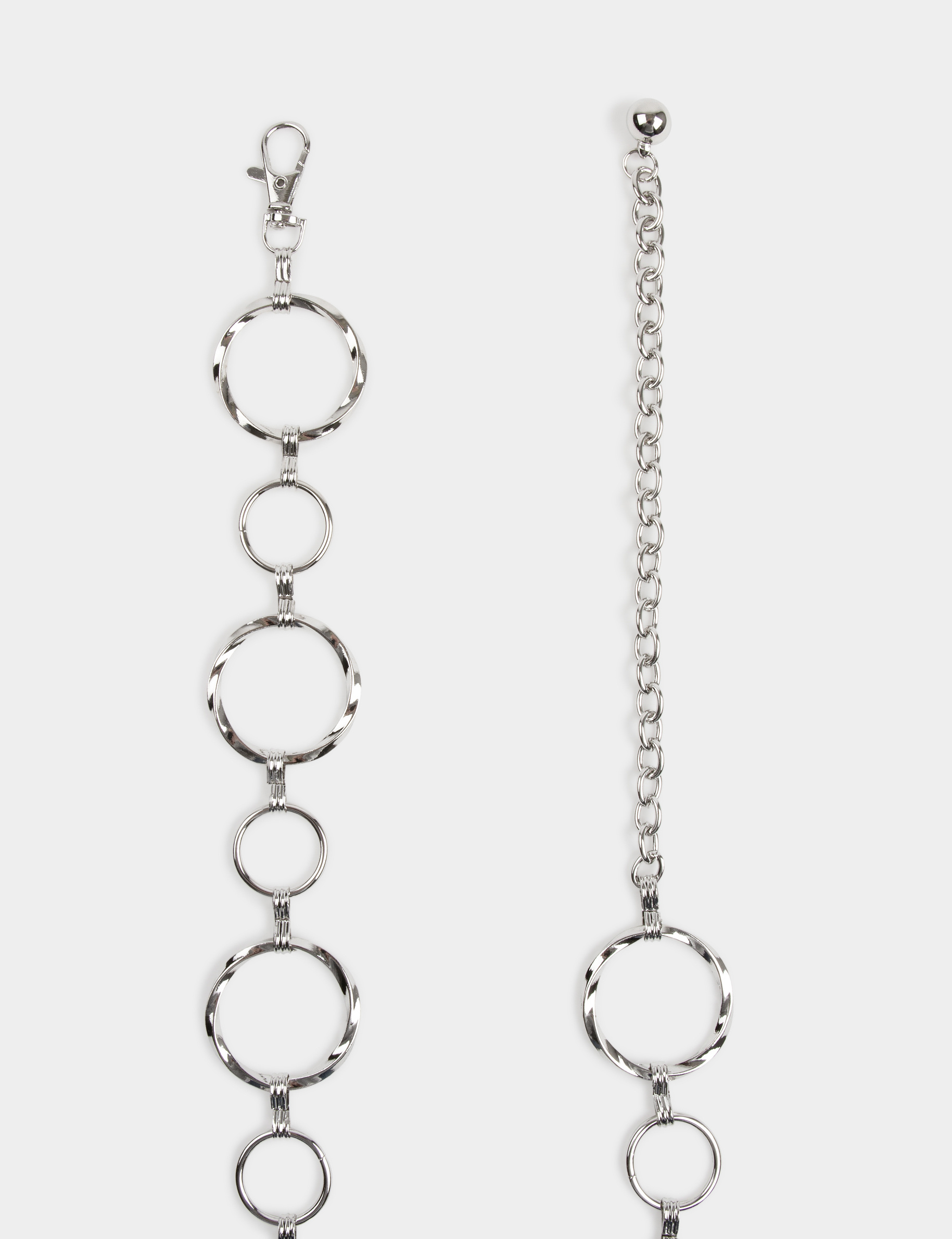 Cintur&oacute;n anillas de metal couleur argent mujer
