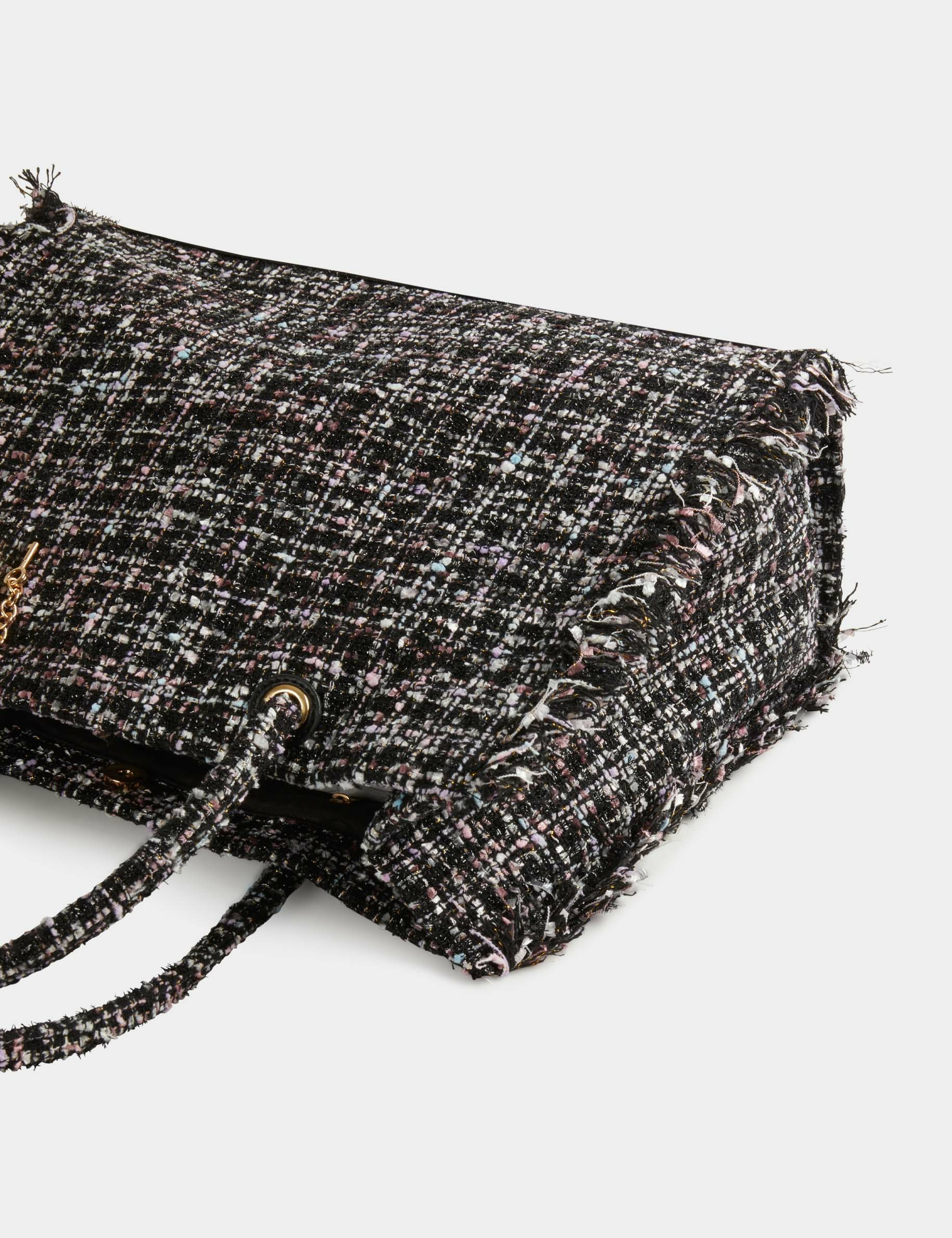 bolso shopper rectangular con flecos negro mujer Bolso shopper rectangular con flecos negro mujer