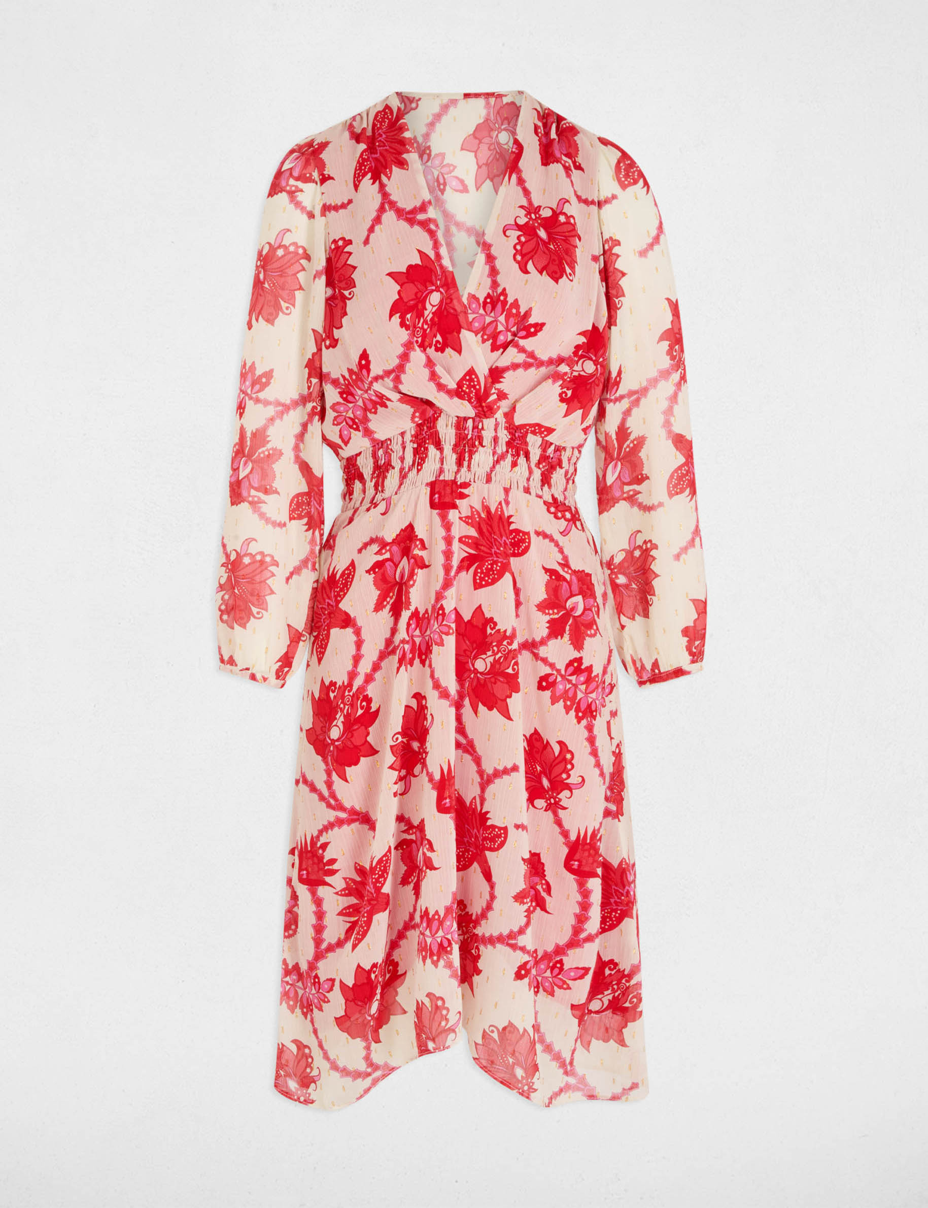Vestido acampanado estampado multicolor mujer