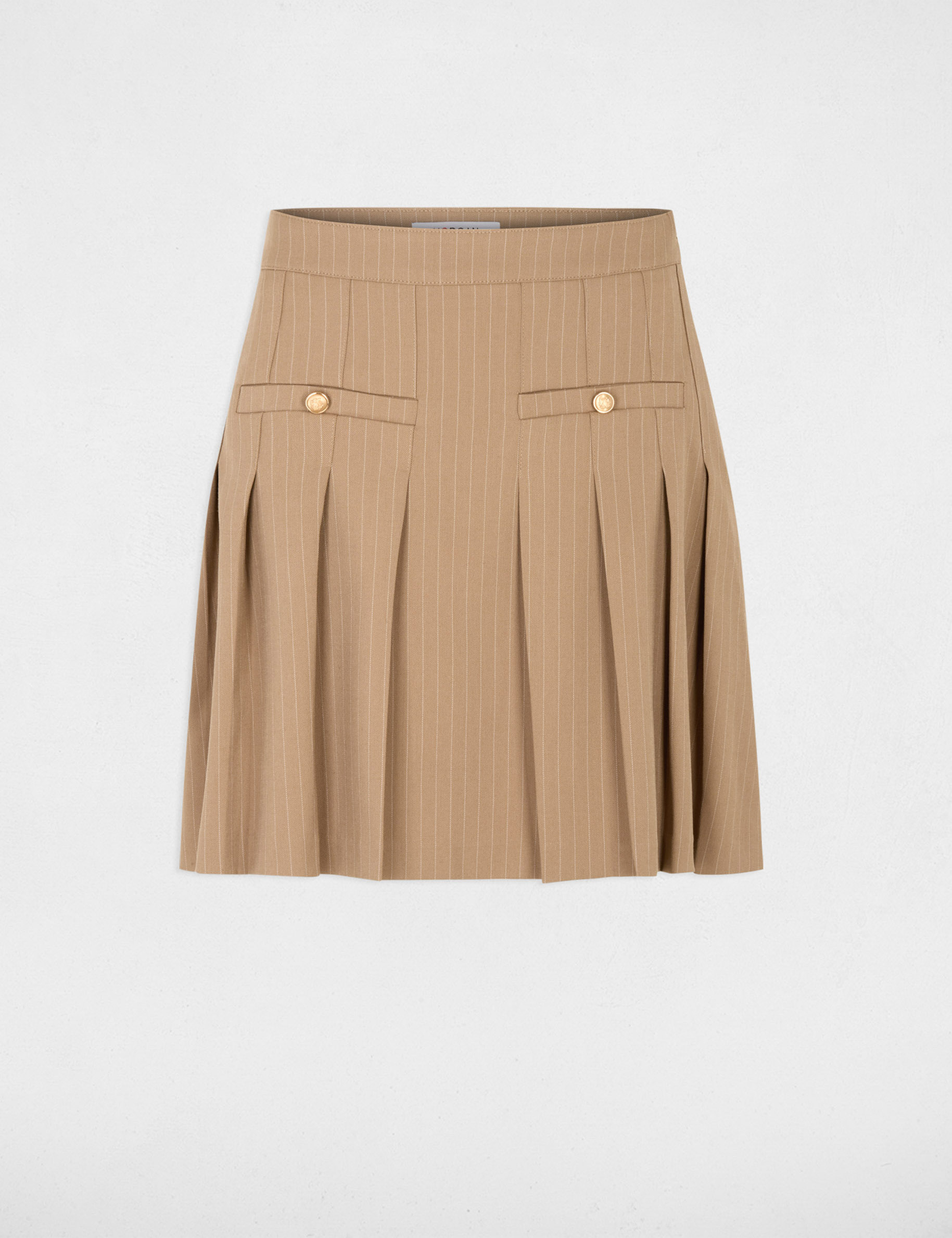 Falda corta plisada topo mujer
