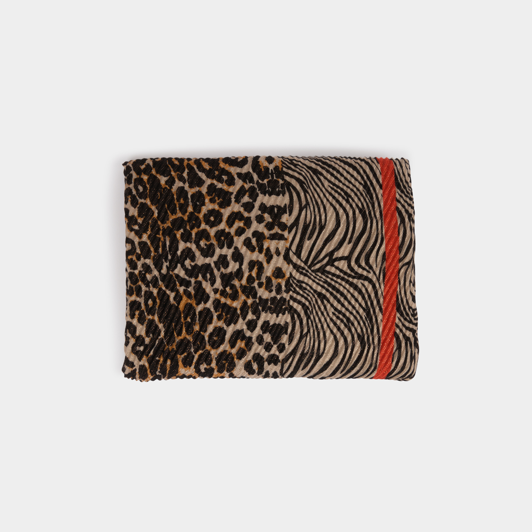 Fular plisado estampado multicolor mujer