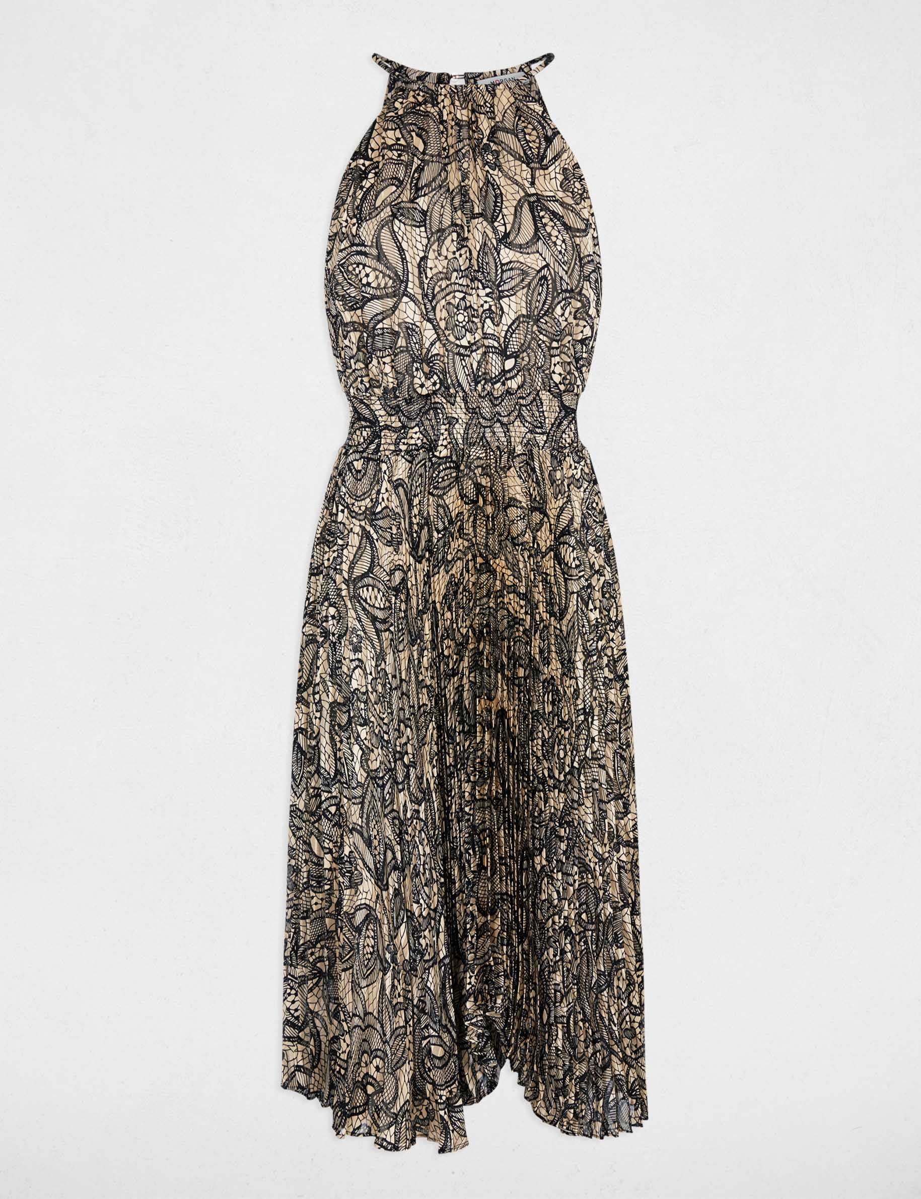 Vestido sin mangas plisado multicolor mujer