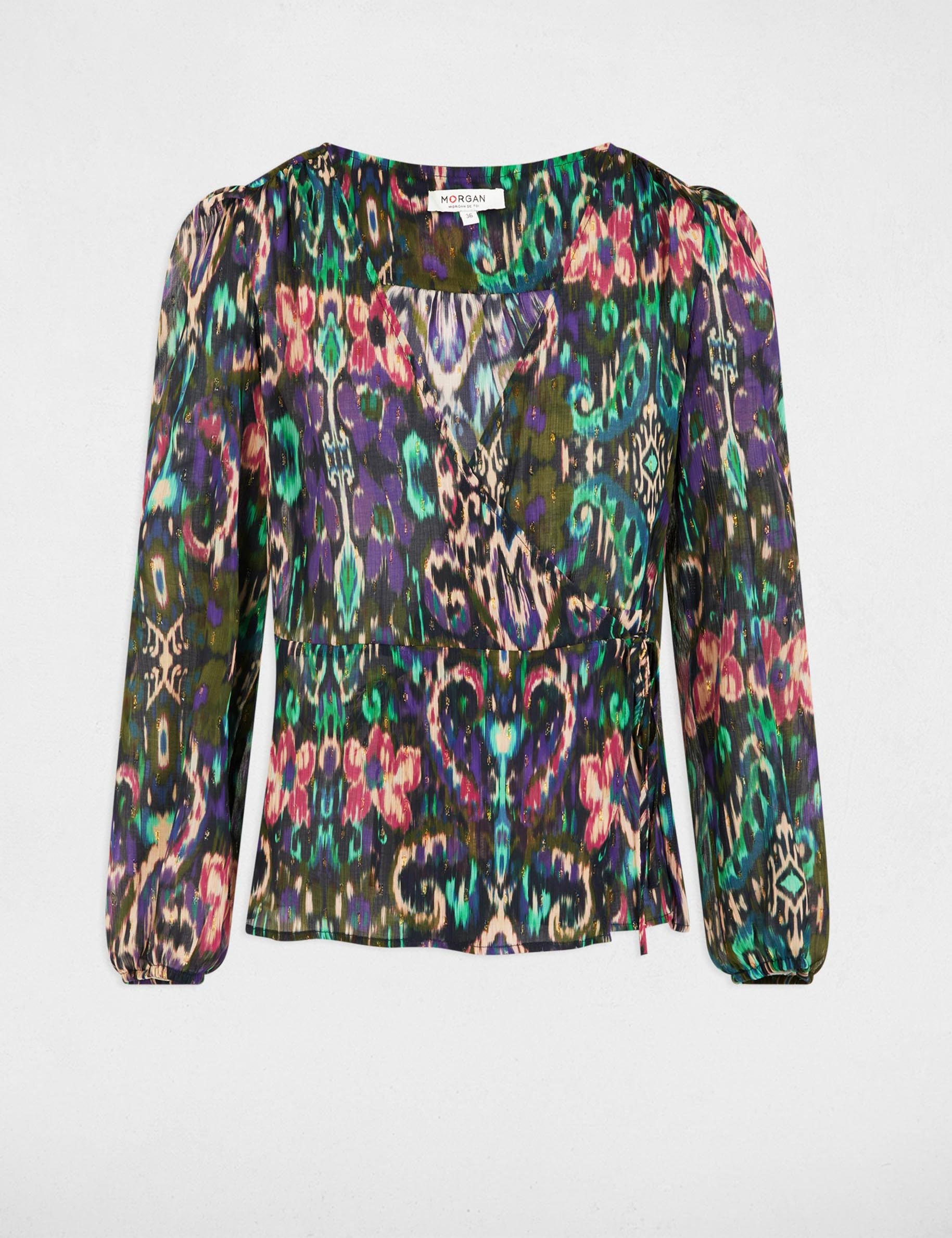 blusa manga larga multicolor mujer Blusa manga larga multicolor mujer